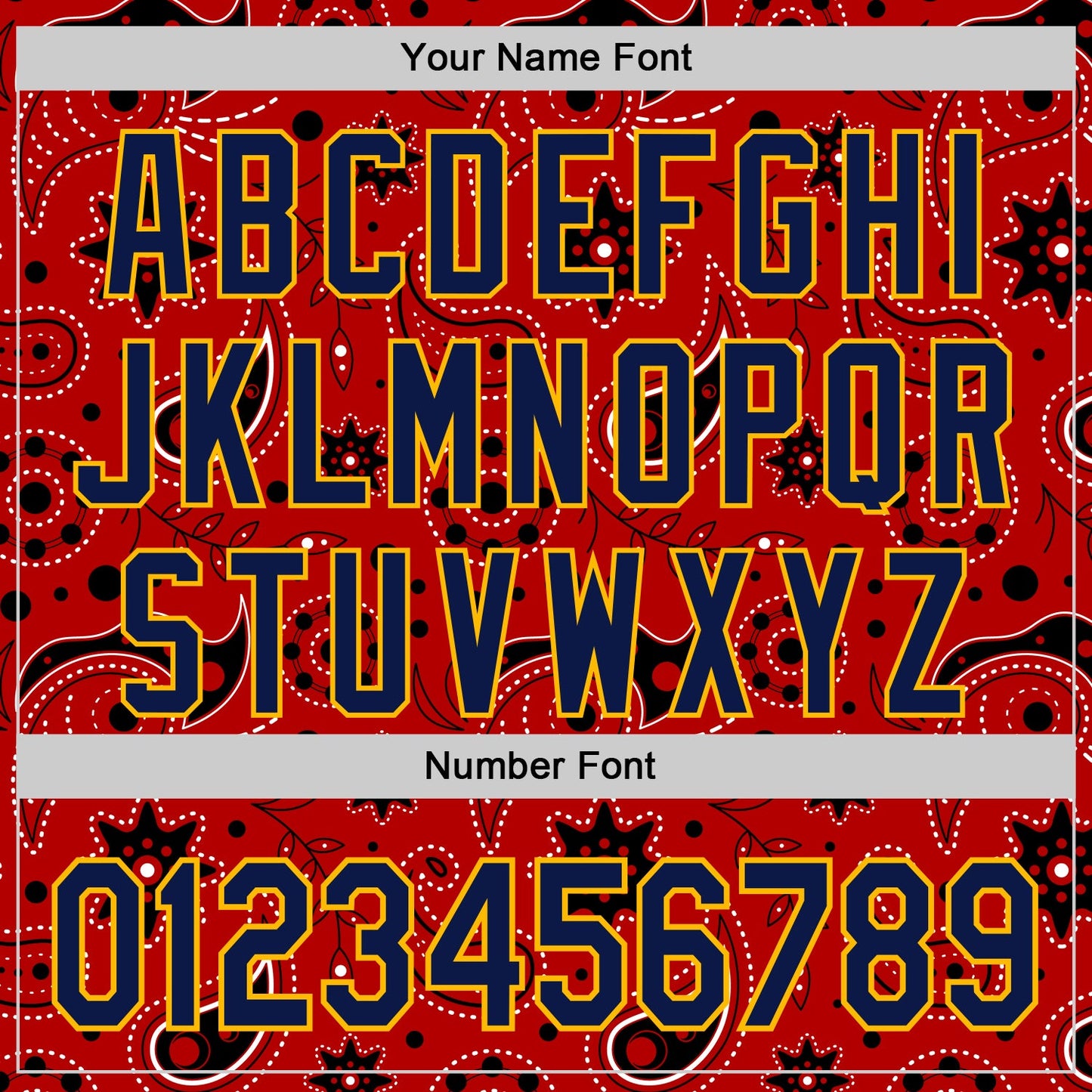 Custom Red Navy-Gold 3D Pattern Design Burner Costumes Paisley Bandana Authentic Baseball Jersey view 5