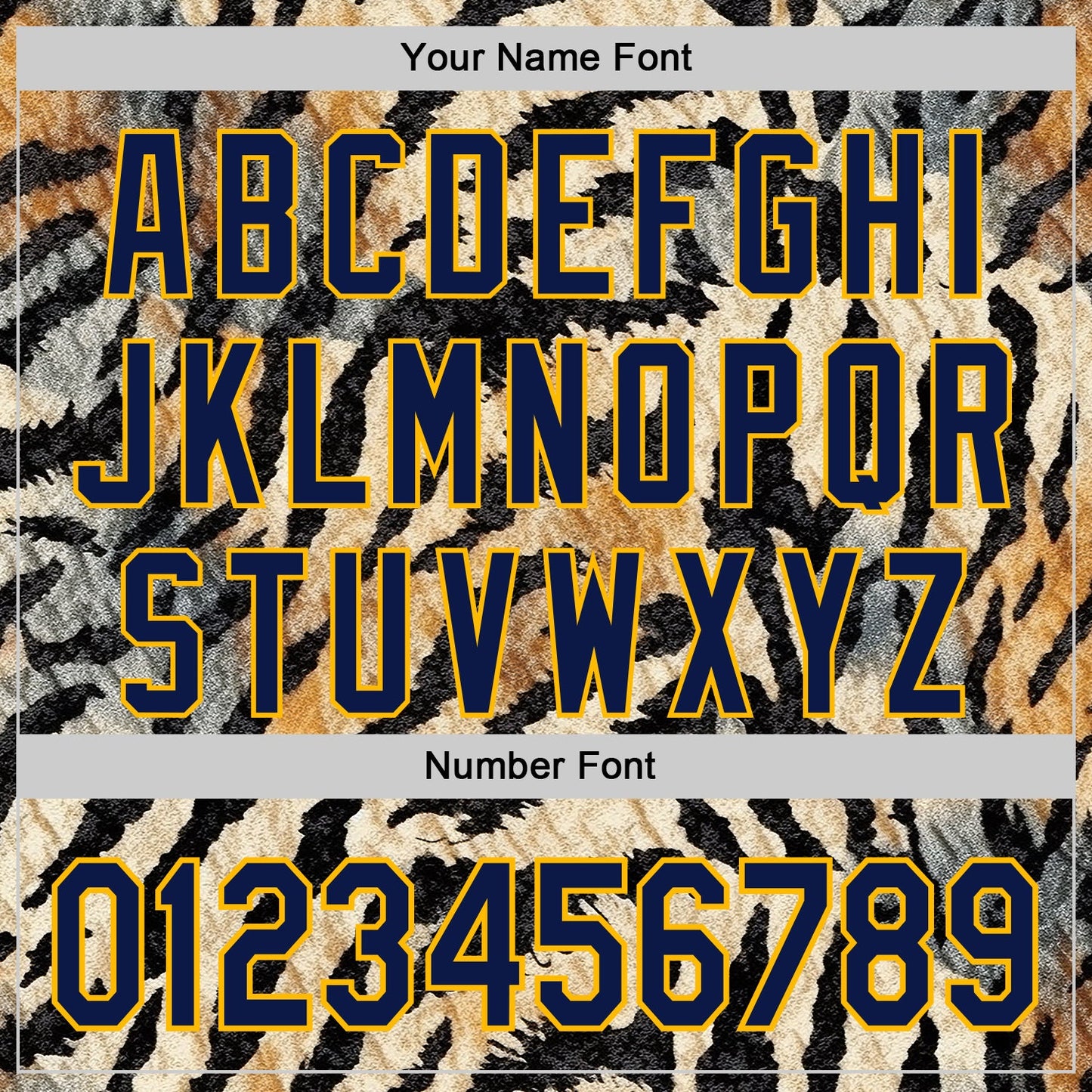 Custom Black Navy-Gold 3D Pattern Design Burner Costumes Tiger Print Authentic Baseball Jersey view 5