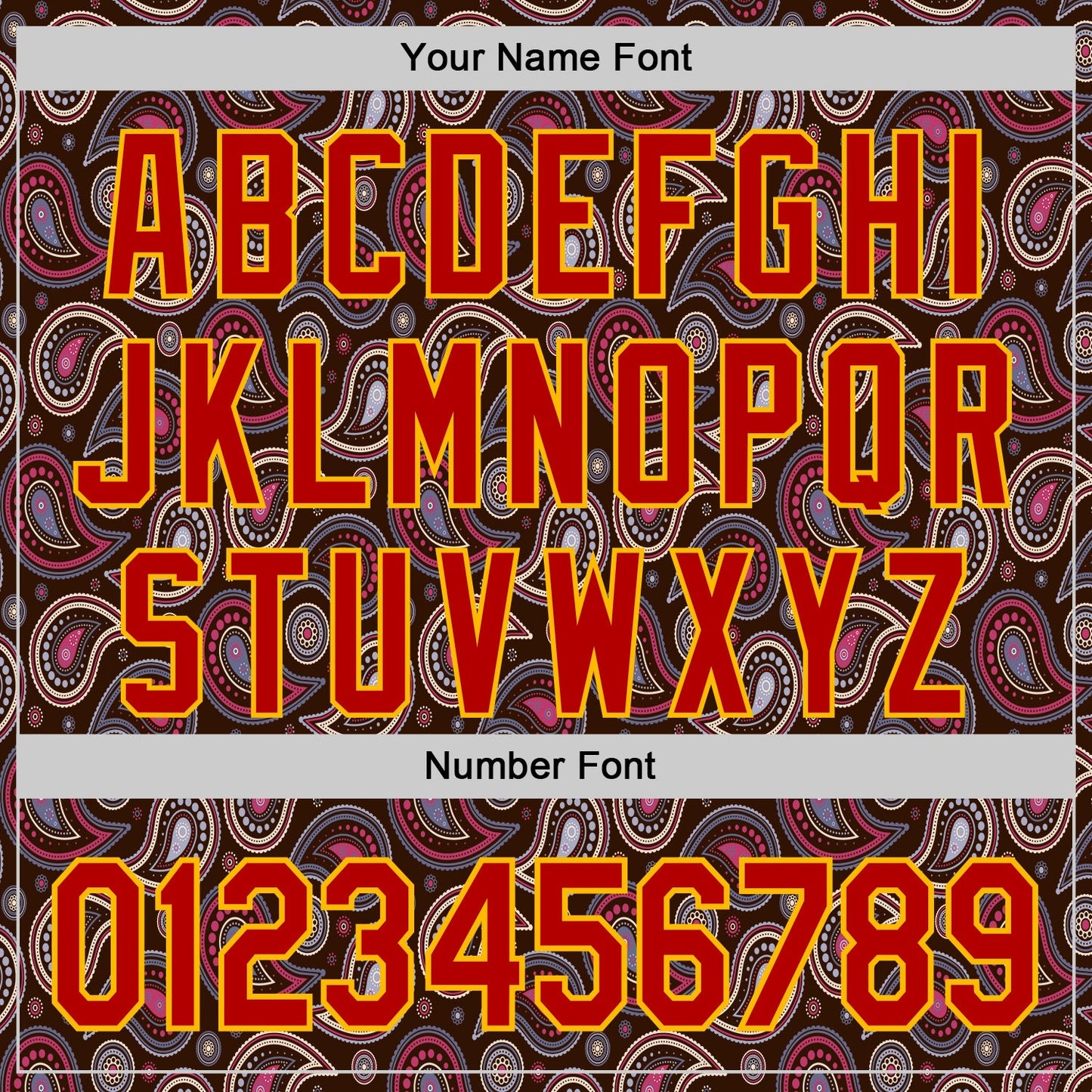 Custom Brown Red-Gold 3D Pattern Design Burner Costumes Paisley Bandana Authentic Baseball Jersey view 5
