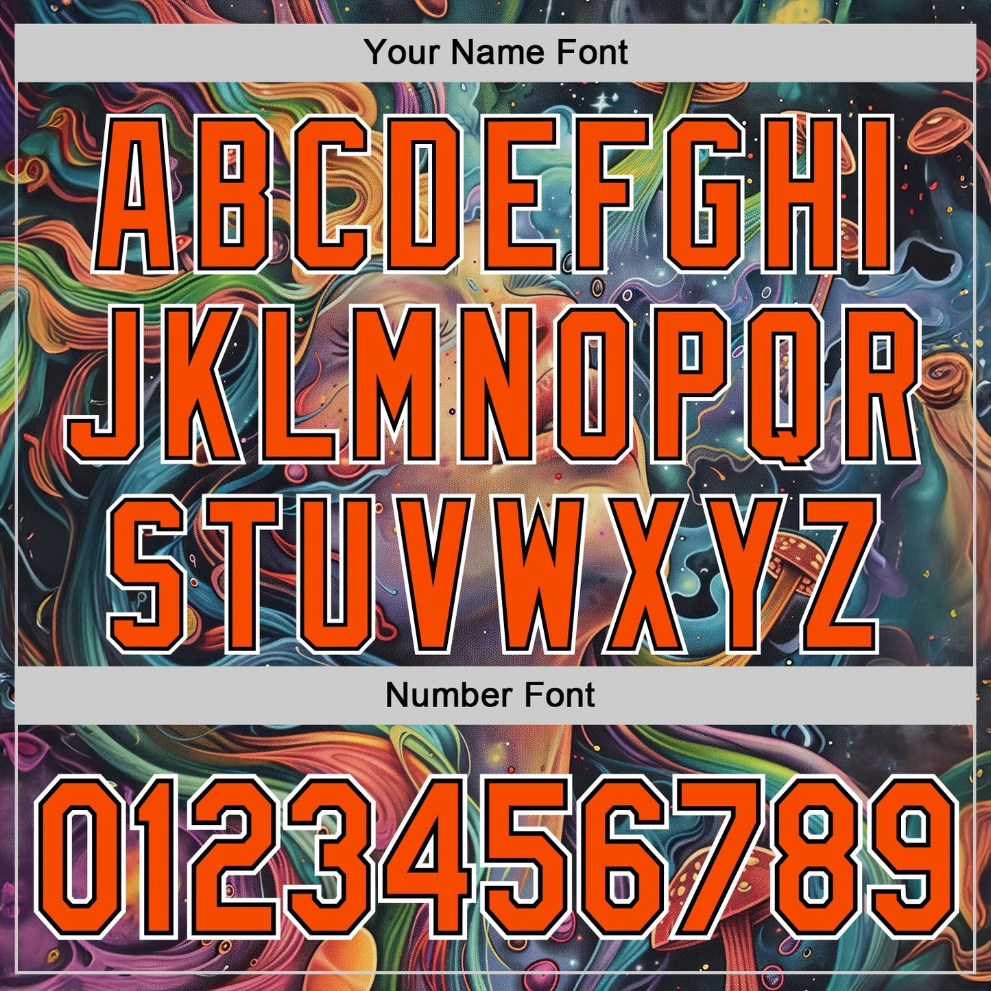 Custom Green Orange Black-White 3D Pattern Design Rave Party Trippy Magic Mushroom Authentic Baseball Jersey view 5
