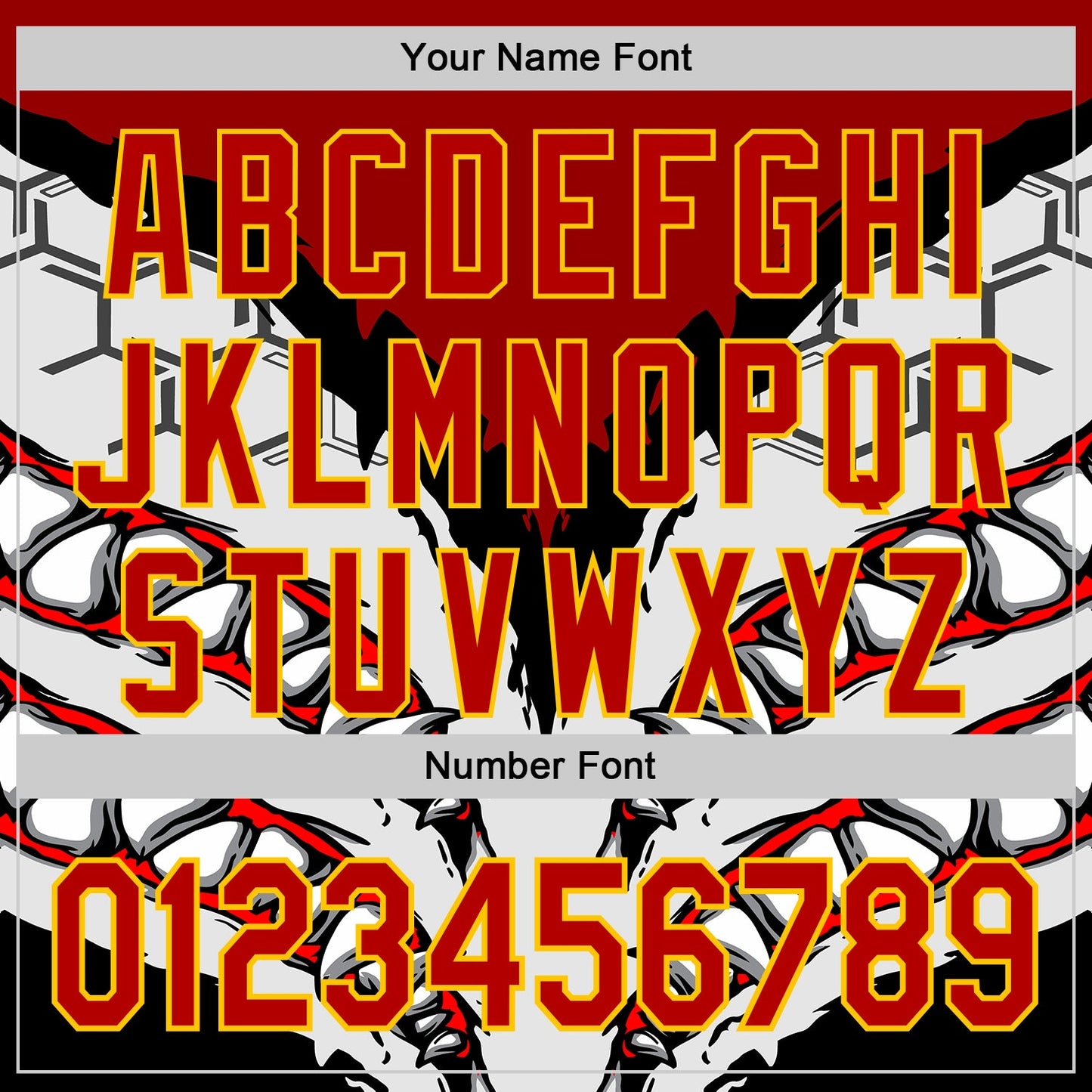 Custom White Red-Yellow 3D Pattern Design Burner Costumes Shark Teeth Authentic Baseball Jersey view 5