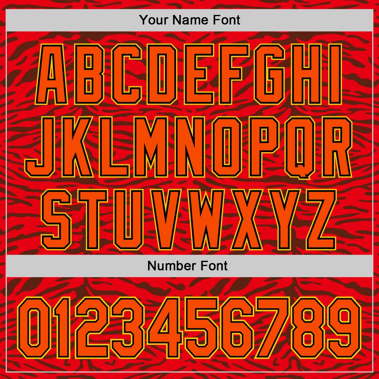 Custom Red Orange Black-Yellow 3D Pattern Design Burner Costumes Animal Tiger Print Authentic Baseball Jersey view 5