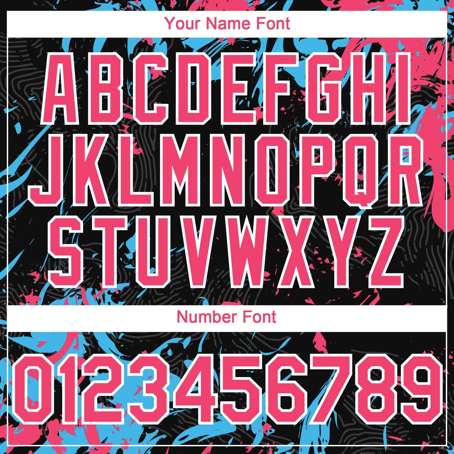 Custom Black Neon Pink Sky Blue-White Splash Authentic Baseball Jersey view 5