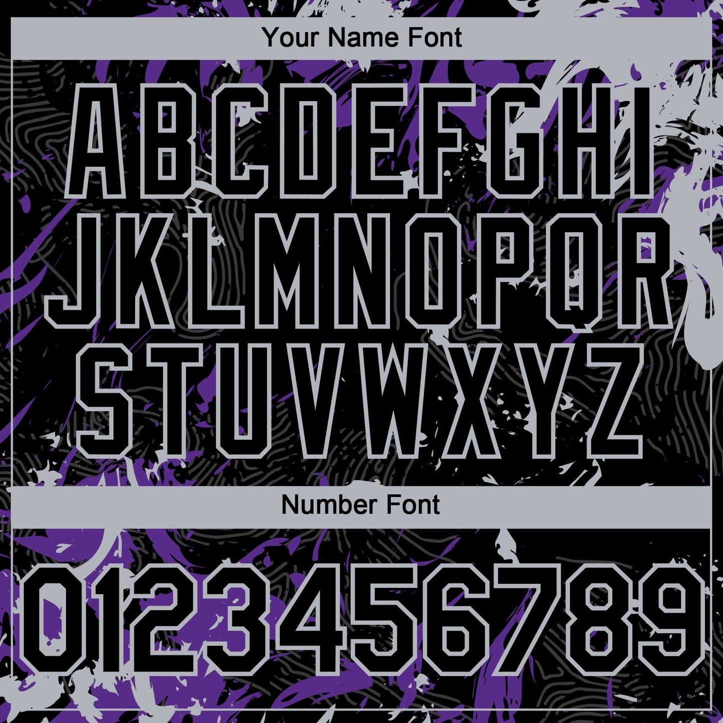 Custom Black Purple-Gray Splash Authentic Baseball Jersey view 5