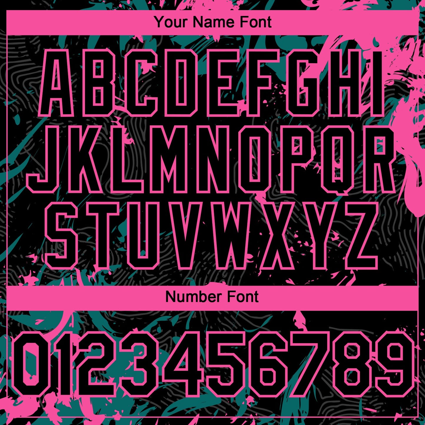 Custom Black Teal-Pink Splash Authentic Baseball Jersey view 5