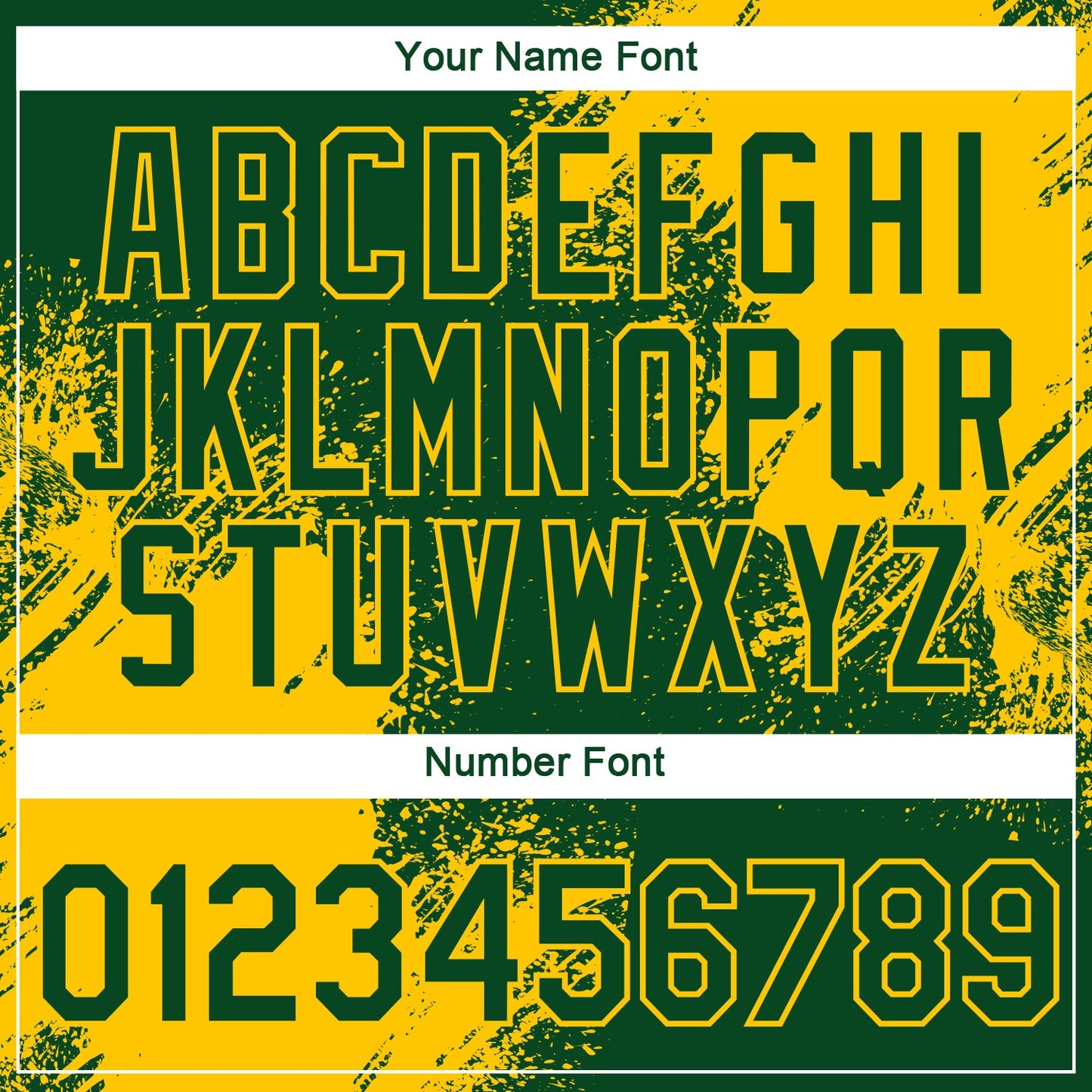 Custom Green Yellow 3D Pattern Design Abstract Brush Stroke Performance T-Shirt view 4
