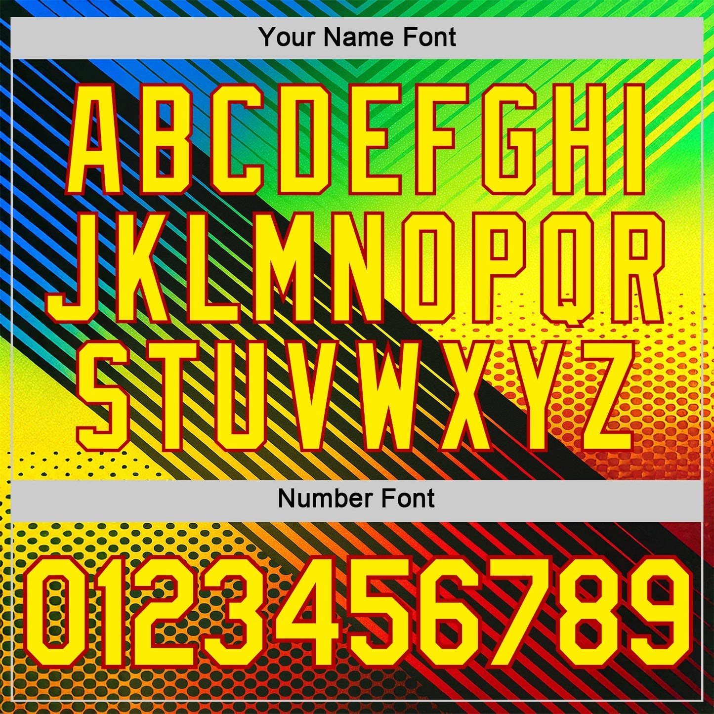 Custom Black Light Yellow Blue-Red 3D Pattern Design Neon Stripe Sportswear Performance T-Shirt view 4