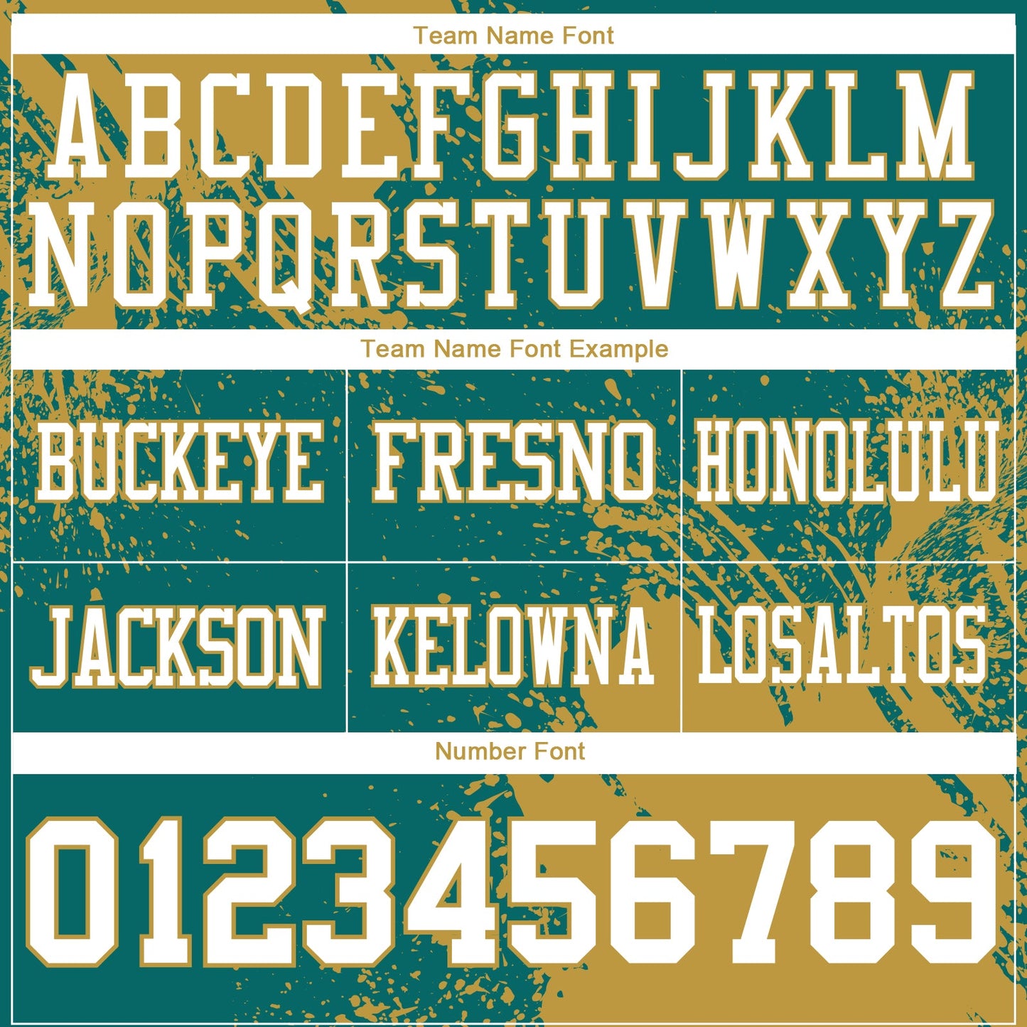 Custom Teal White-Old Gold 3D Pattern Abstract Brush Stroke Authentic Football Jersey view 3