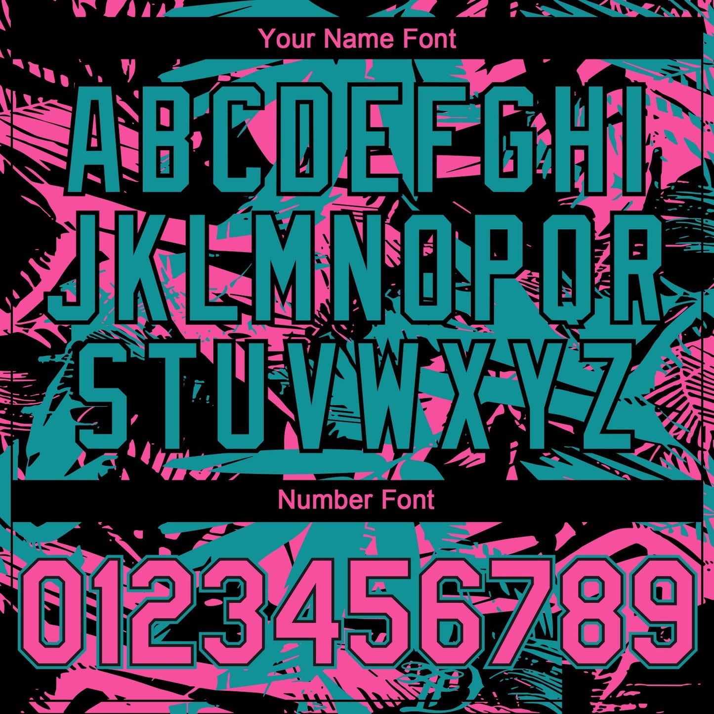 Custom Black Pink-Teal Hawaii Palm Leaves Authentic Baseball Jersey view 5
