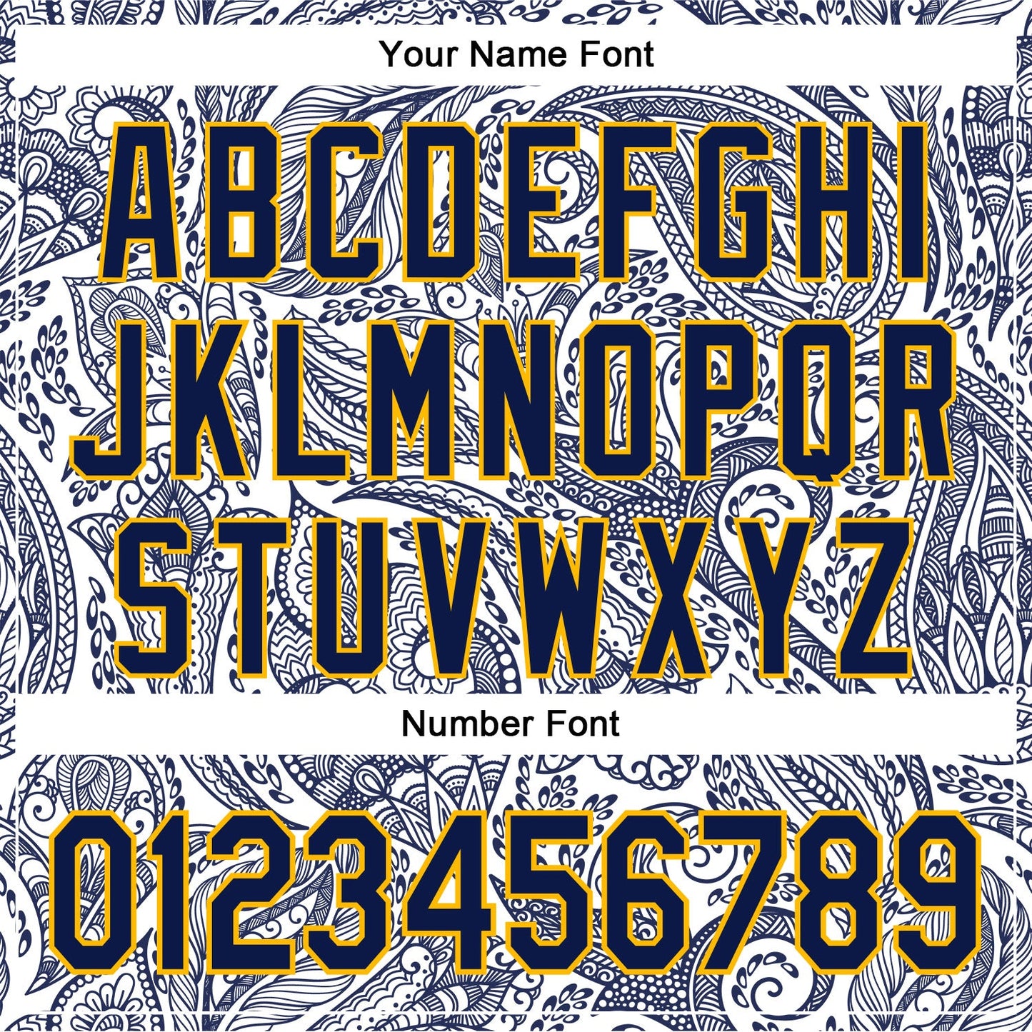 Custom Stitched White Navy-Gold 3D Pattern Design Ethnic Paisley Floral Bandana Sports Pullover Sweatshirt Hoodie view 4