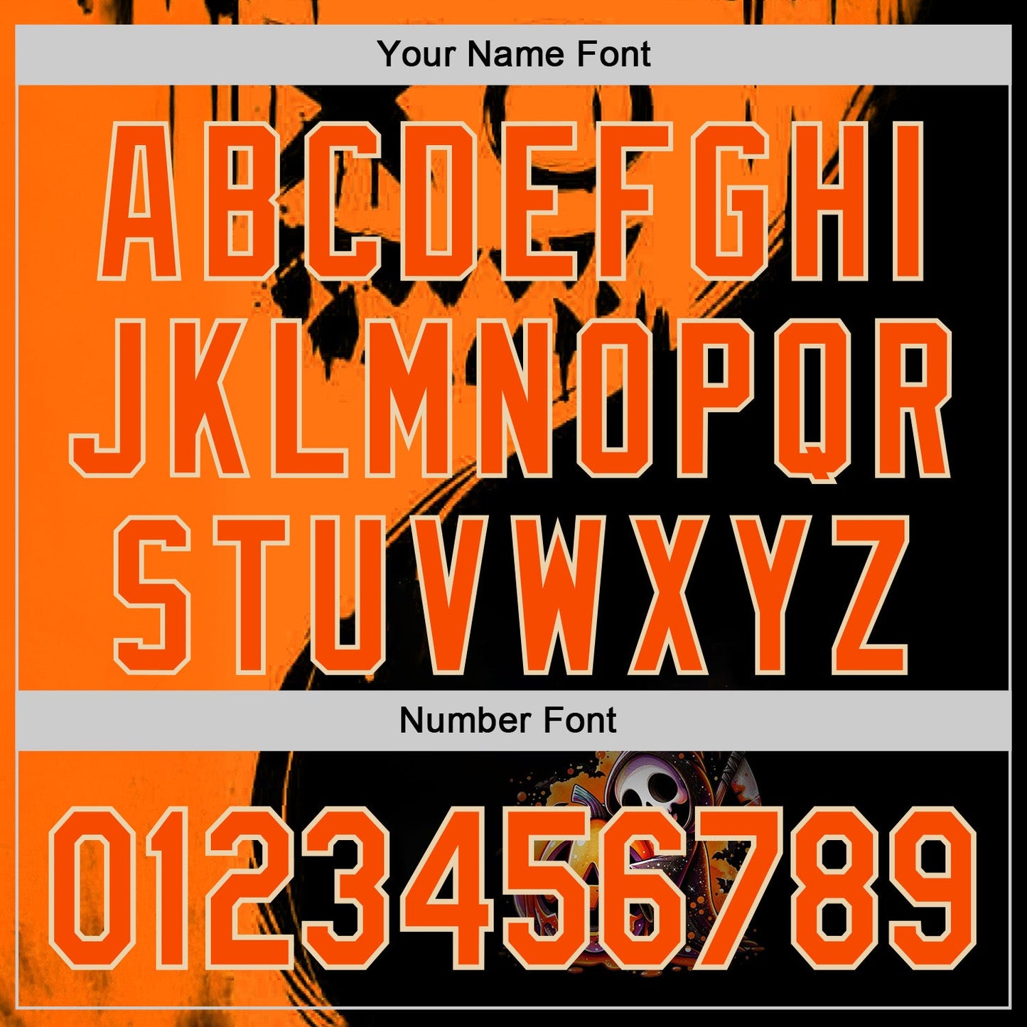 Custom Orange Black-City Cream 3D Halloween Spooky Pumpkin Graffiti Authentic Baseball Jersey view 5