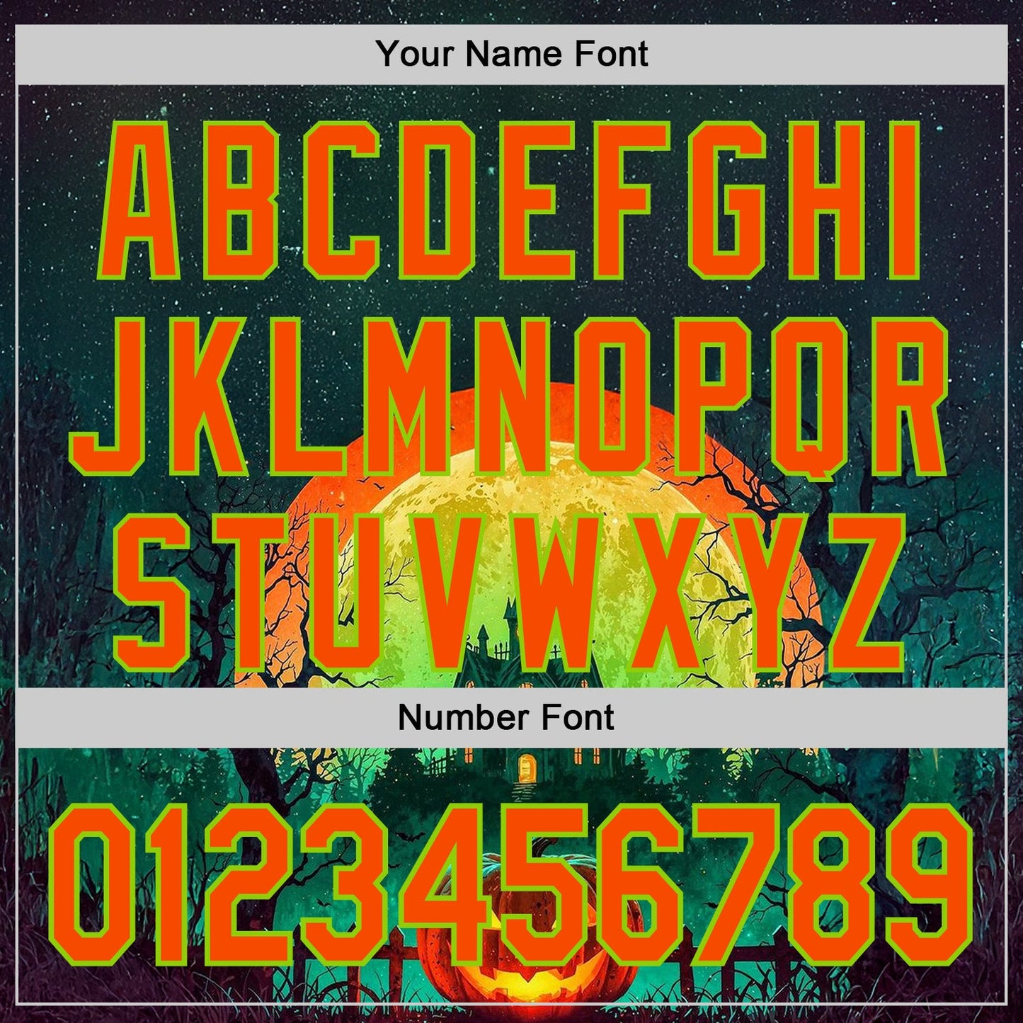 Custom Black Orange-Neon Green 3D Halloween Spooky Pumpkin Authentic Baseball Jersey view 5