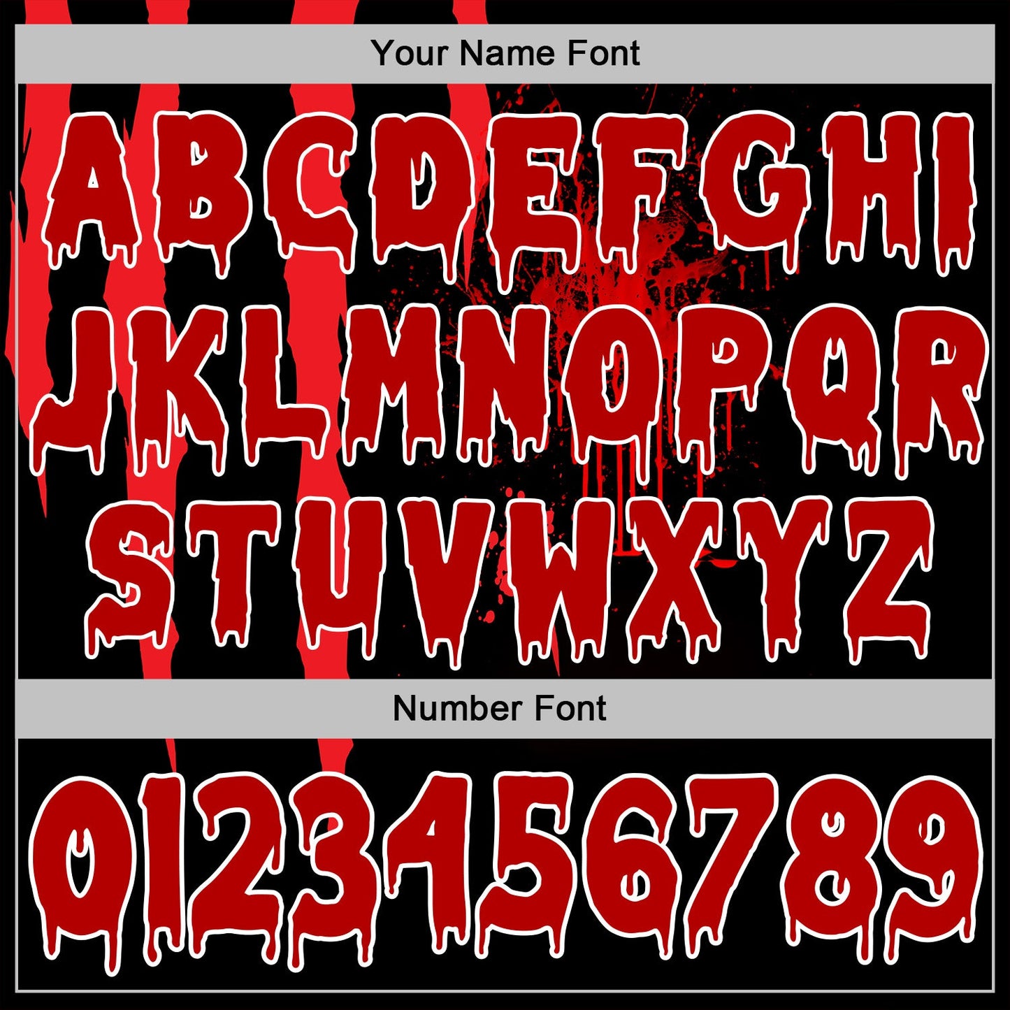 Custom Black Red-White 3D Halloween Creepy Blood Horror Sports Pullover Sweatshirt Hoodie view 4
