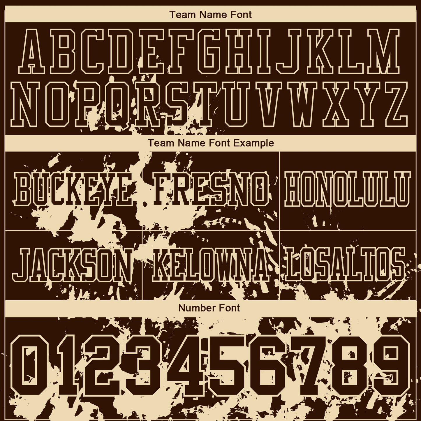 Custom Brown Cream 3D Pattern Splash Authentic Football Jersey view 3