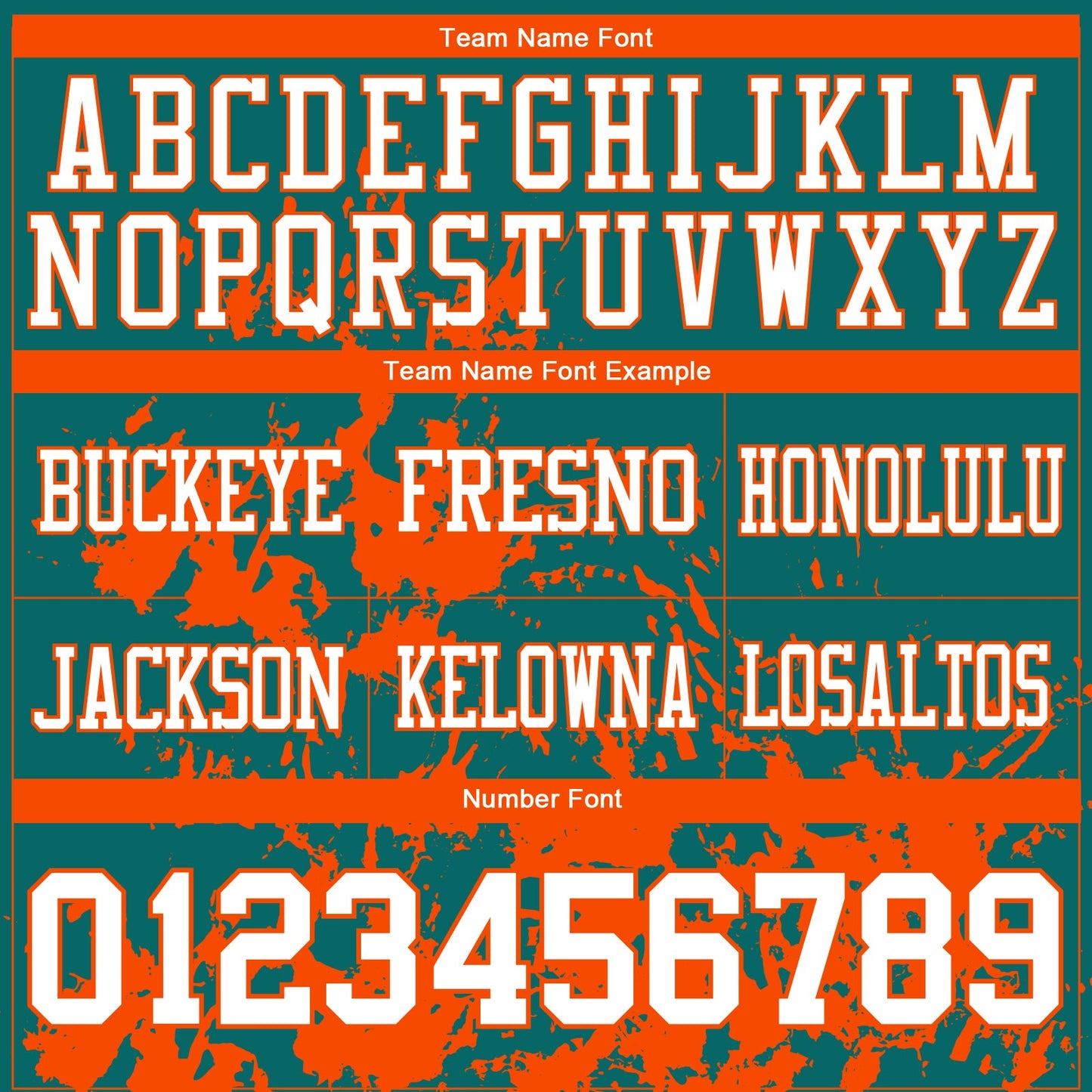 Custom Teal White-Orange 3D Pattern Splash Authentic Football Jersey view 3