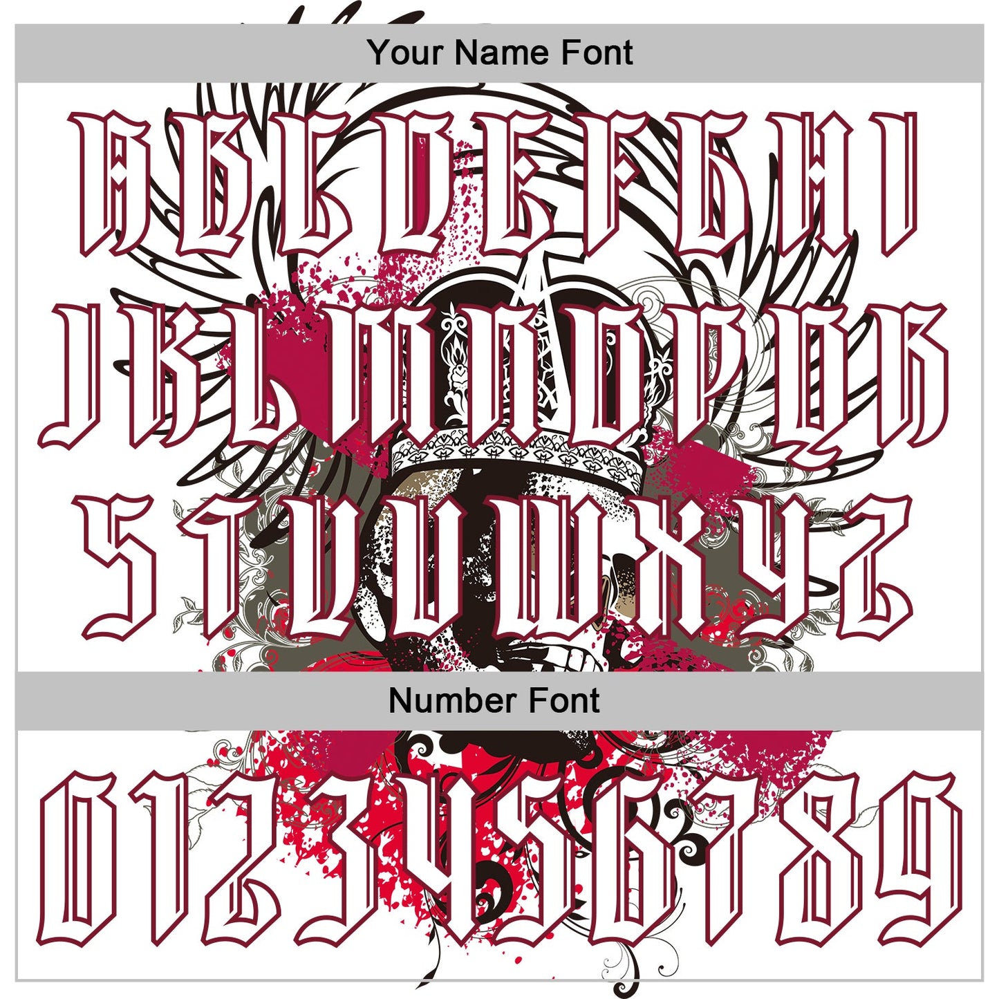 Custom White Black-Crimson 3D Skull Gothic Emperor Royalty Sports Pullover Sweatshirt Hoodie view 4