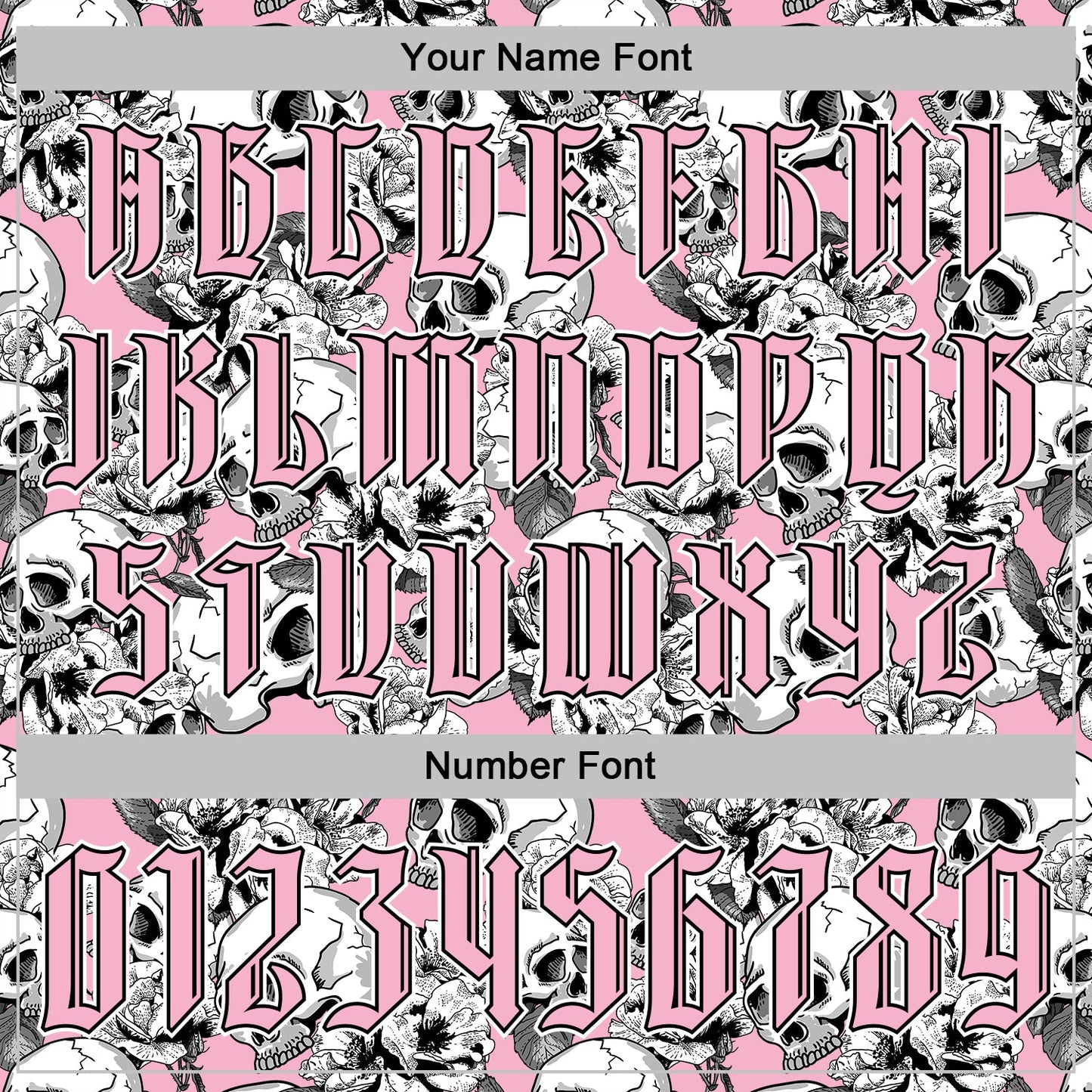 Custom Light Pink Black-White 3D Skull Roses Gothic Sports Pullover Sweatshirt Hoodie view 4
