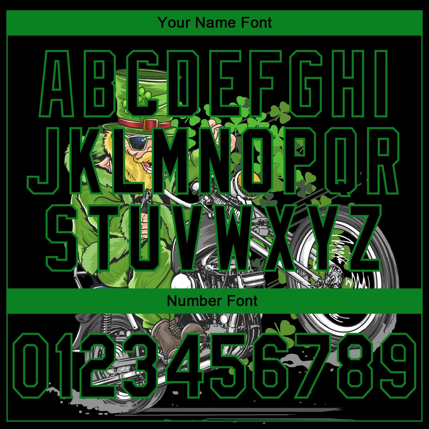 Custom Stitched Black Grass Green 3D Pattern Design St. Patrick's Day Motorcycle Motocross Racing Sports Pullover Sweatshirt Hoodie view 4