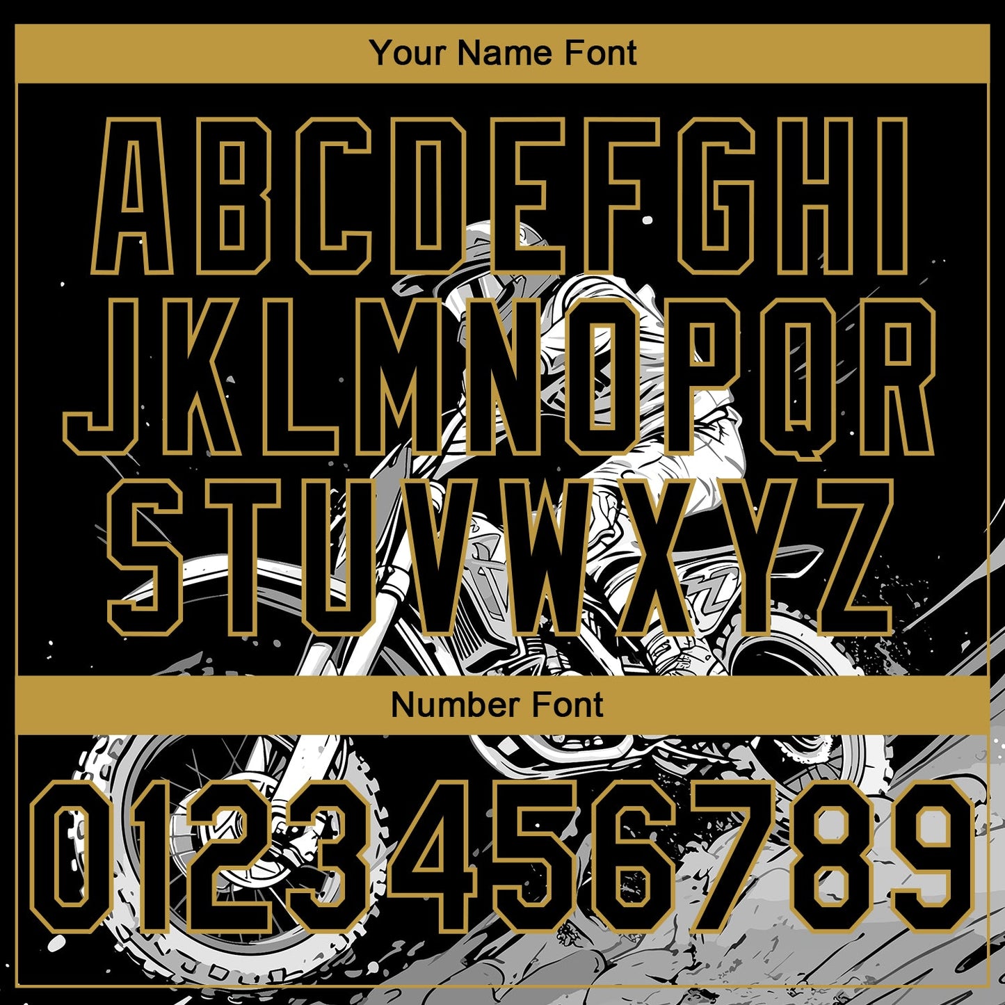 Custom Stitched Black Old Gold 3D Pattern Design Motorcycle Motocross Racing Sports Pullover Sweatshirt Hoodie view 4