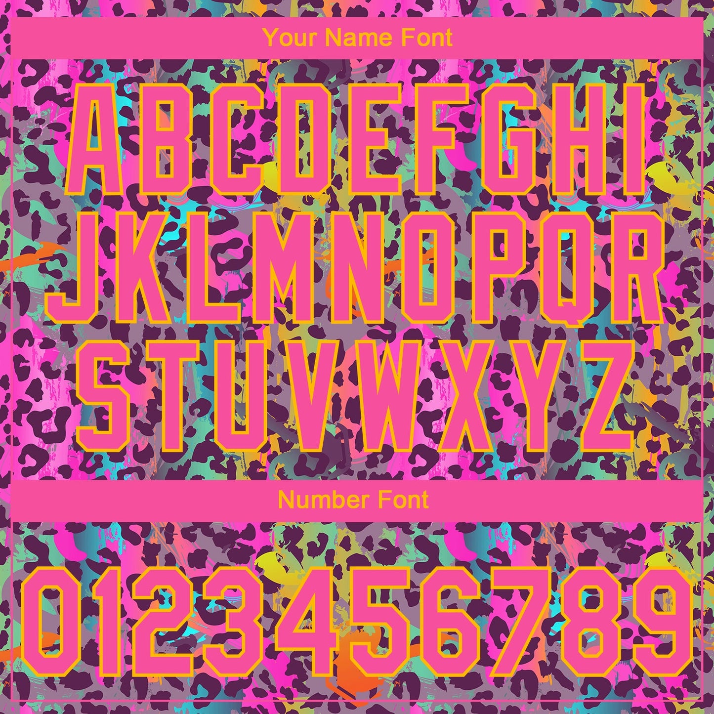 Custom Stitched Graffiti Pattern Pink-Gold 3D Colorful Leopard Print Sports Pullover Sweatshirt Hoodie view 4
