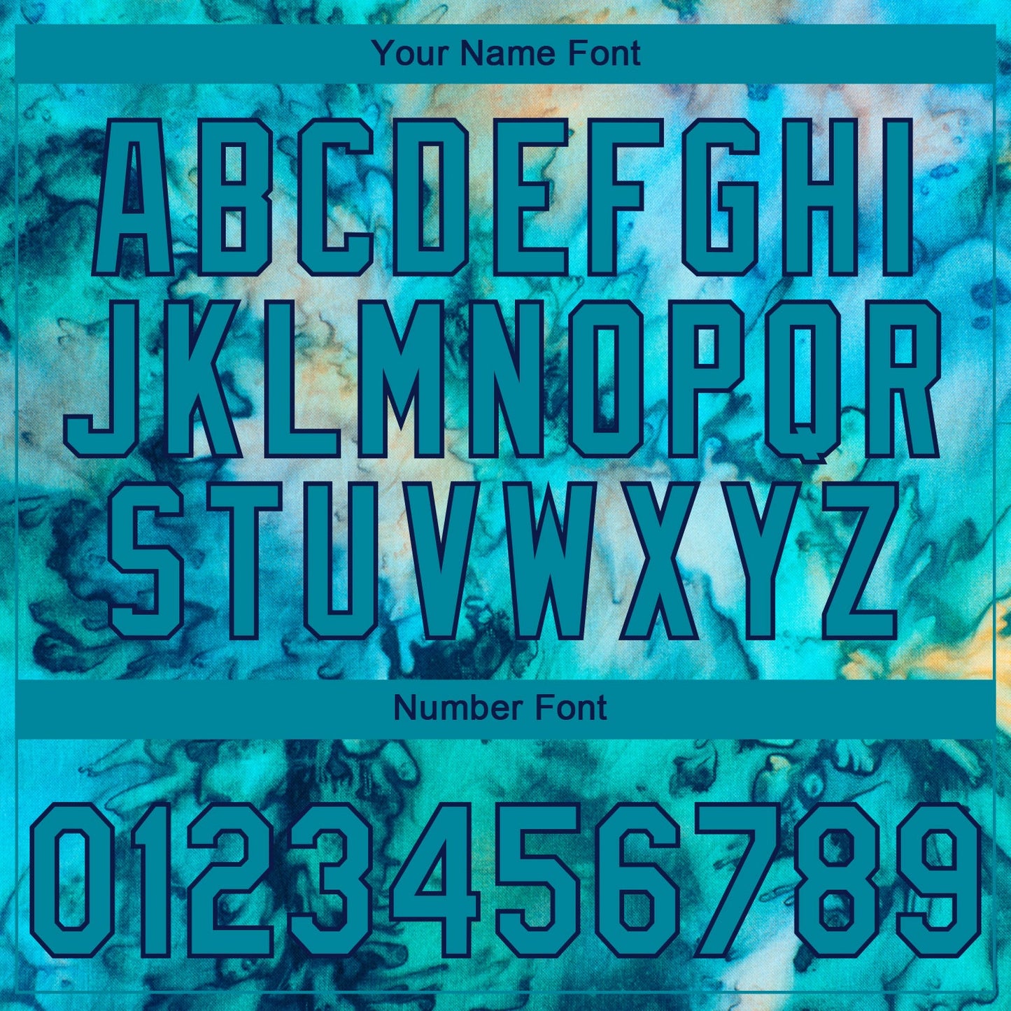 Custom Stitched Tie Dye Teal-Navy 3D Sports Pullover Sweatshirt Hoodie view 4