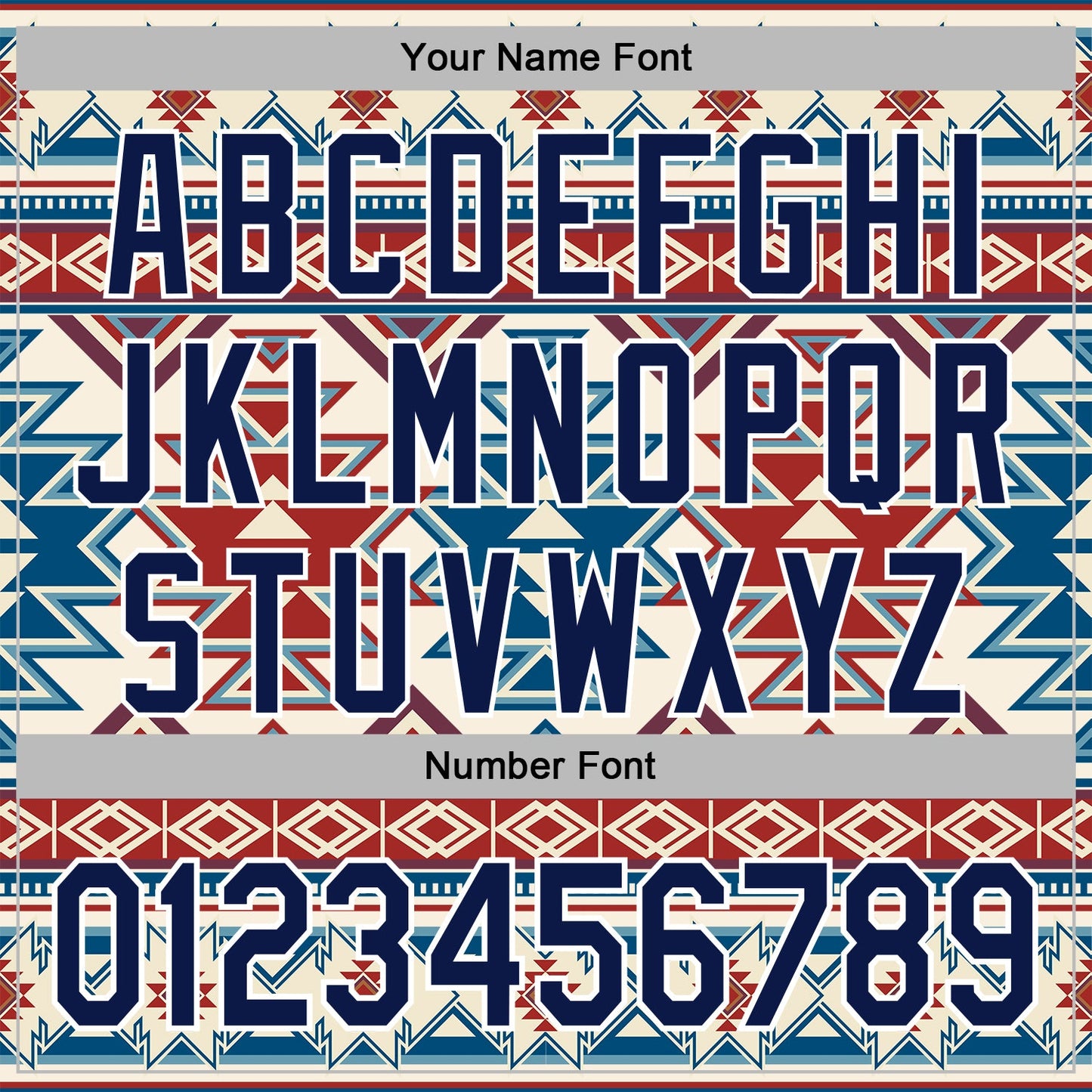 Custom Stitched Cream Navy Red Blue-White 3D Mexico Aztec Pattern Sports Pullover Sweatshirt Hoodie view 4