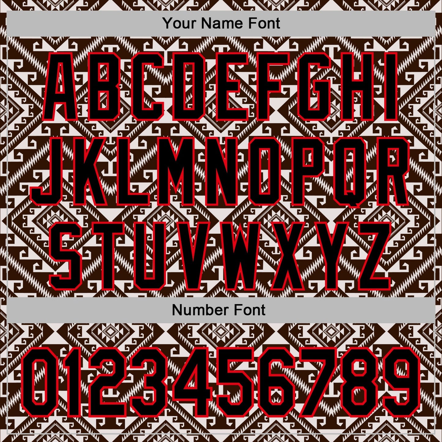 Custom Stitched Brown Black White-Fire Red 3D Mexico Aztec Pattern Sports Pullover Sweatshirt Hoodie view 4