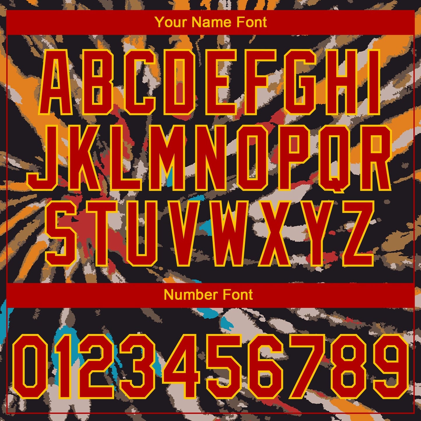 Custom Stitched Tie Dye Red-Yellow 3D Sports Pullover Sweatshirt Hoodie view 4