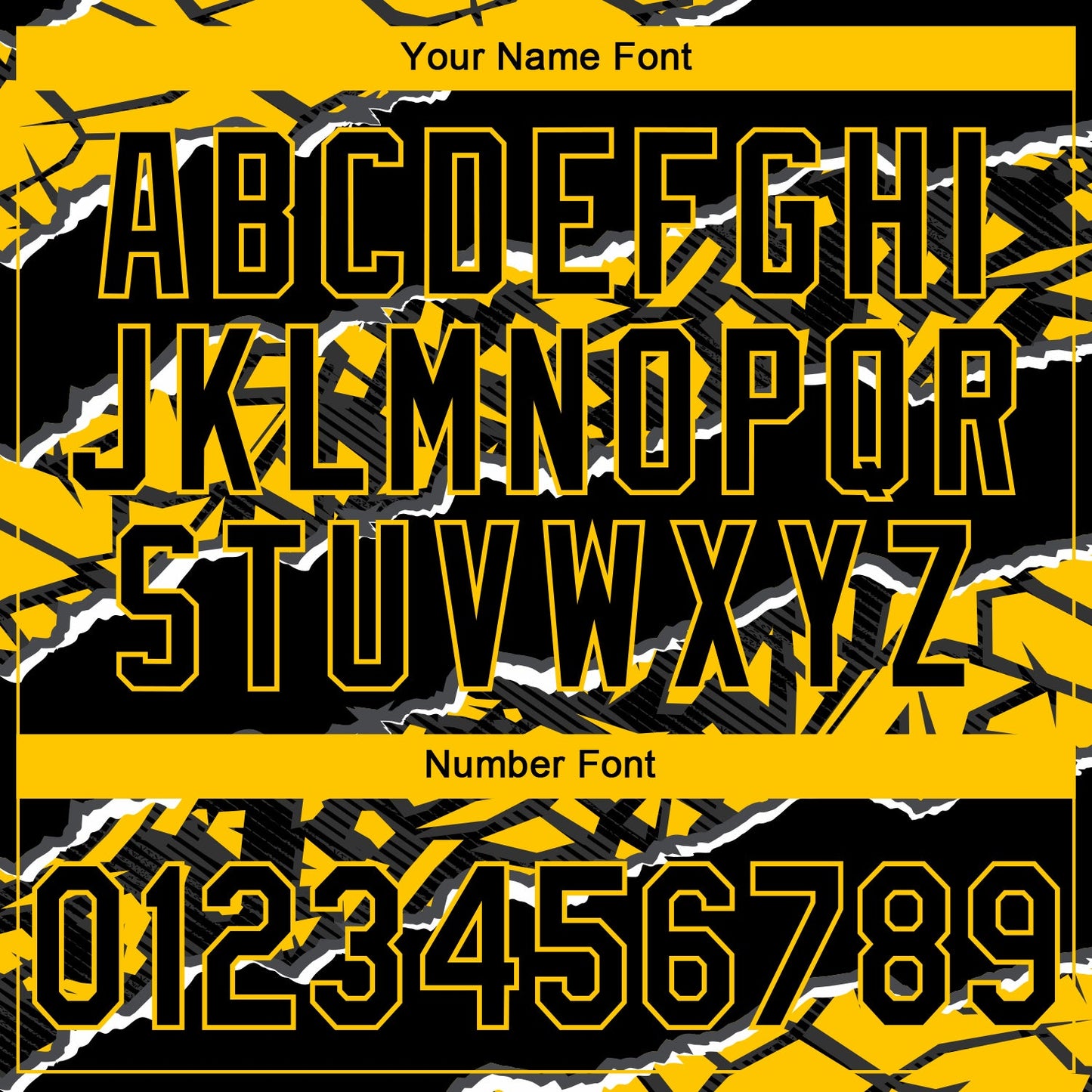Custom Stitched Black Yellow-White 3D Pattern Design Torn Paper Style Sports Pullover Sweatshirt Hoodie view 4