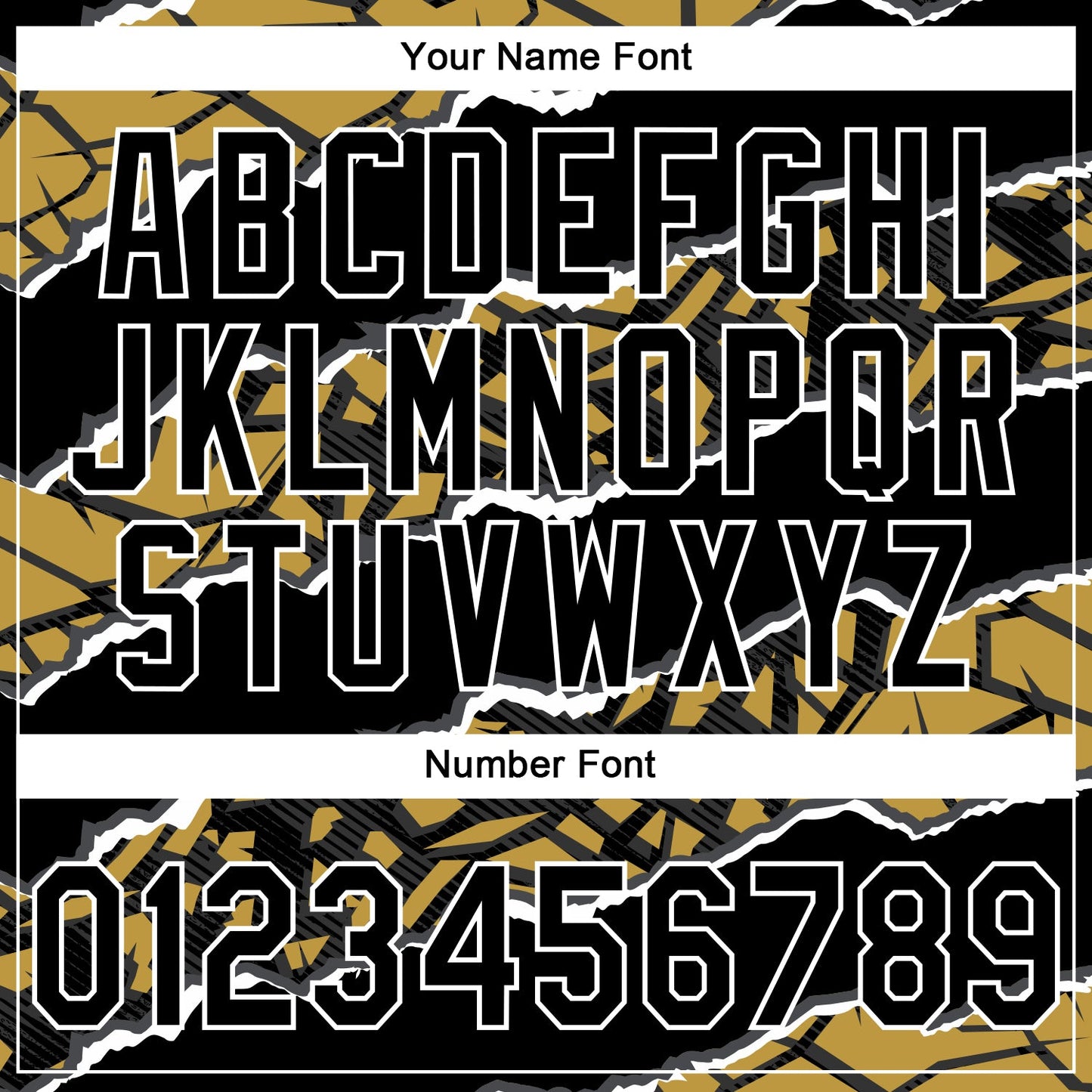 Custom Stitched Black Old Gold-White 3D Pattern Design Torn Paper Style Sports Pullover Sweatshirt Hoodie view 4