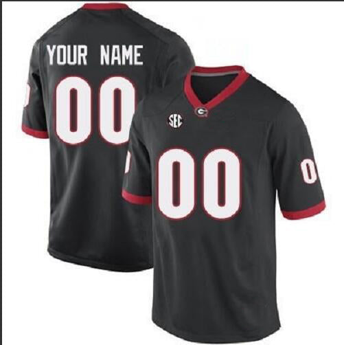 Custom G.Bulldogs Pick-A-Player NIL Replica Football Jersey BLACK American Stitched College Jerseys - Main View