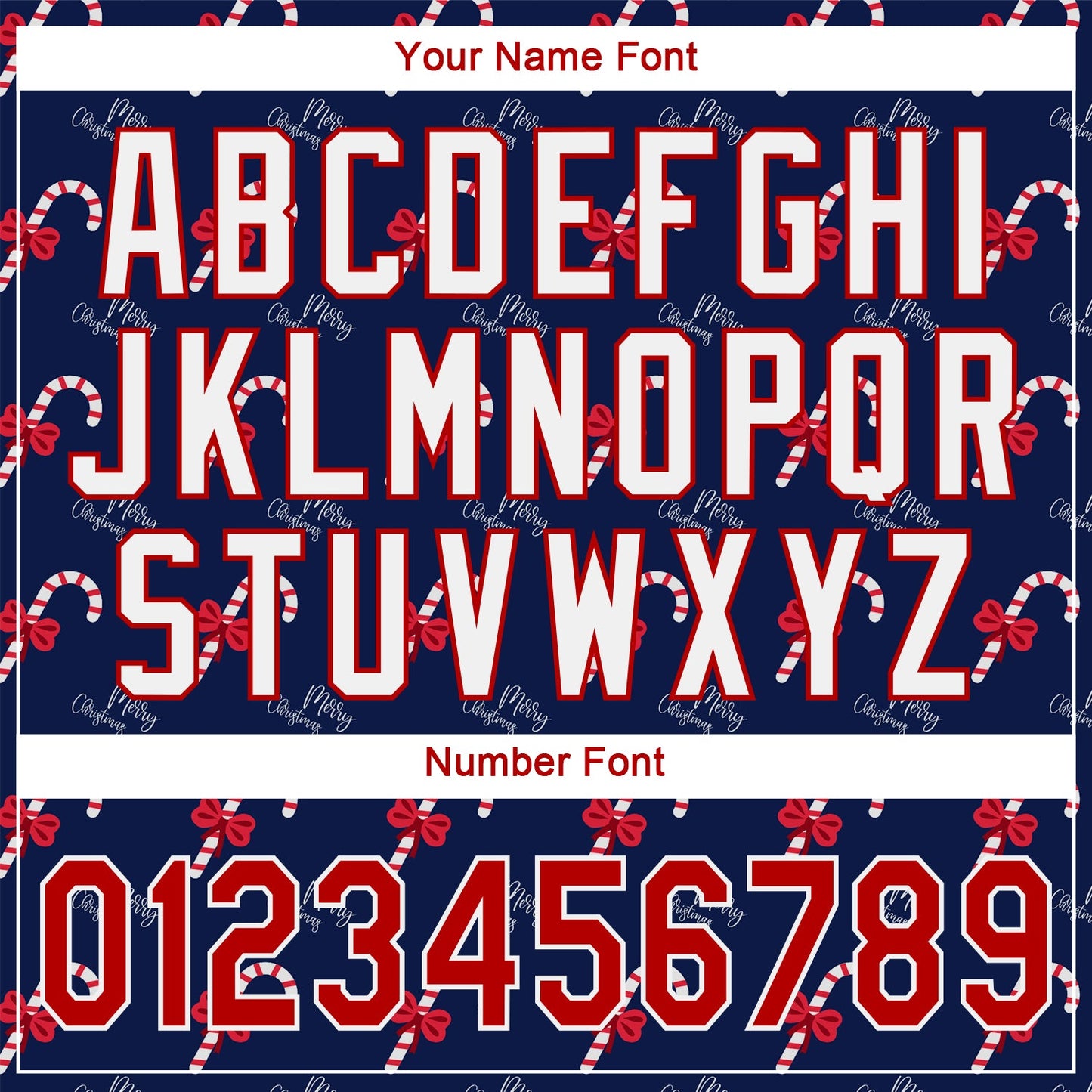Custom Navy Red-White Christmas 3D Authentic Baseball Jersey view 5