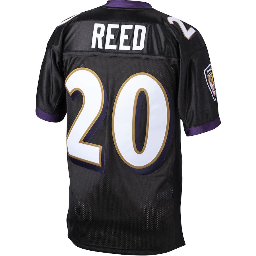 B.Ravens #20 Ed Reed Mitchell & Ness Black 2004 Authentic Throwback Retired Player Jersey Stitched American Football Jerseys - Main View
