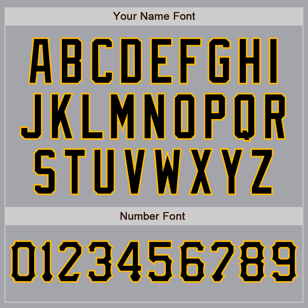 Custom Gray Black-Gold Authentic Baseball Jersey view 5