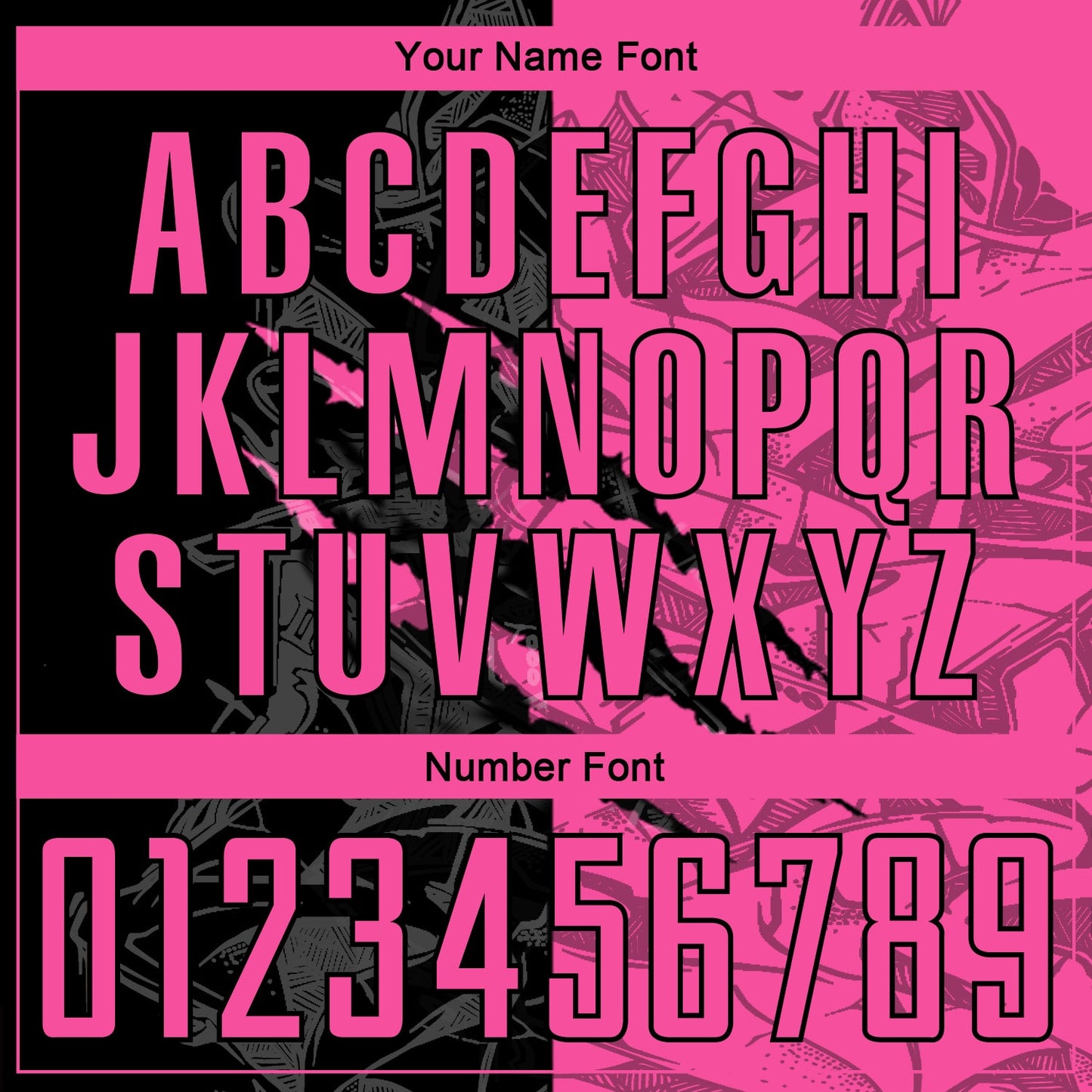 Custom Graffiti Pattern Pink-Black Scratch Round Neck Sublimation Basketball Uniform Jersey view 4