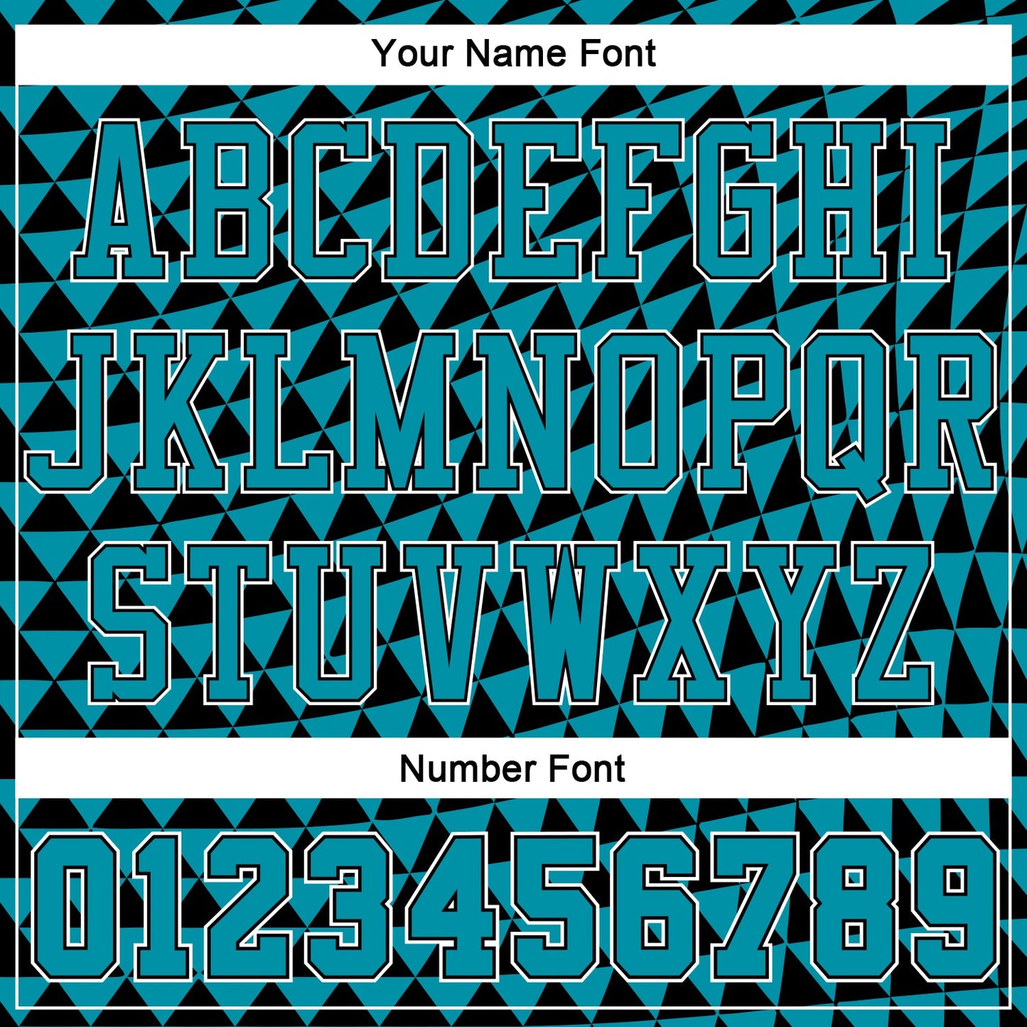 Custom Teal Black-White Triangle Shapes Round Neck Sublimation Basketball Uniform Jersey view 4