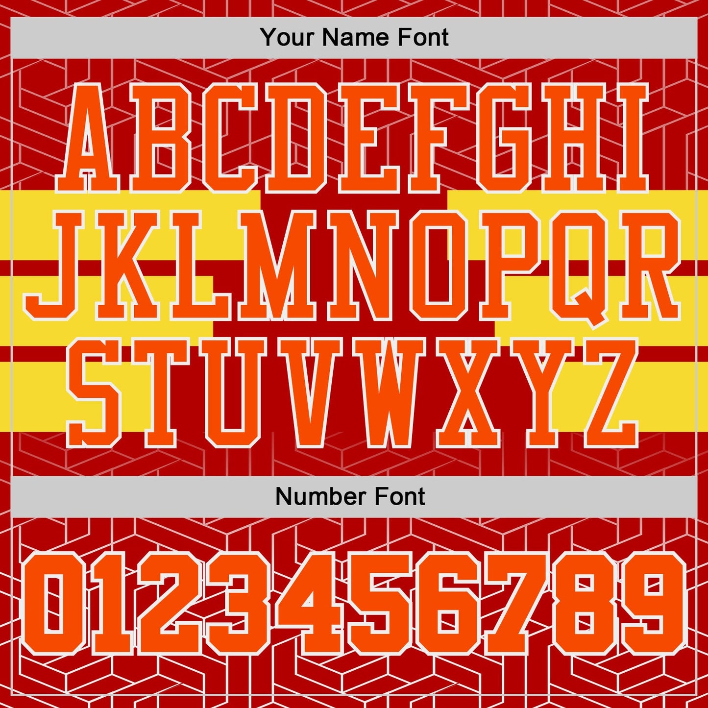 Custom Red Orange Yellow-White Geometric Maze Stripe Round Neck Sublimation Basketball Uniform Jersey view 4