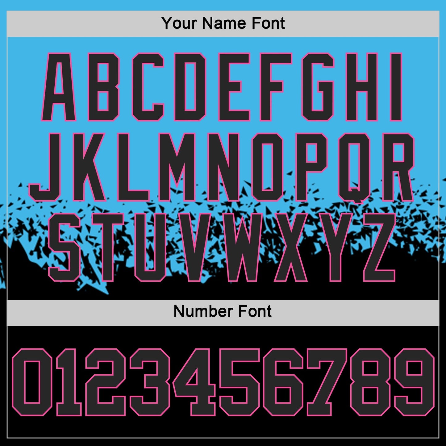 Custom Sky Blue Black-Pink Shattered Geometric Side Panel Stripe Round Neck Sublimation Basketball Set Jersey view 5