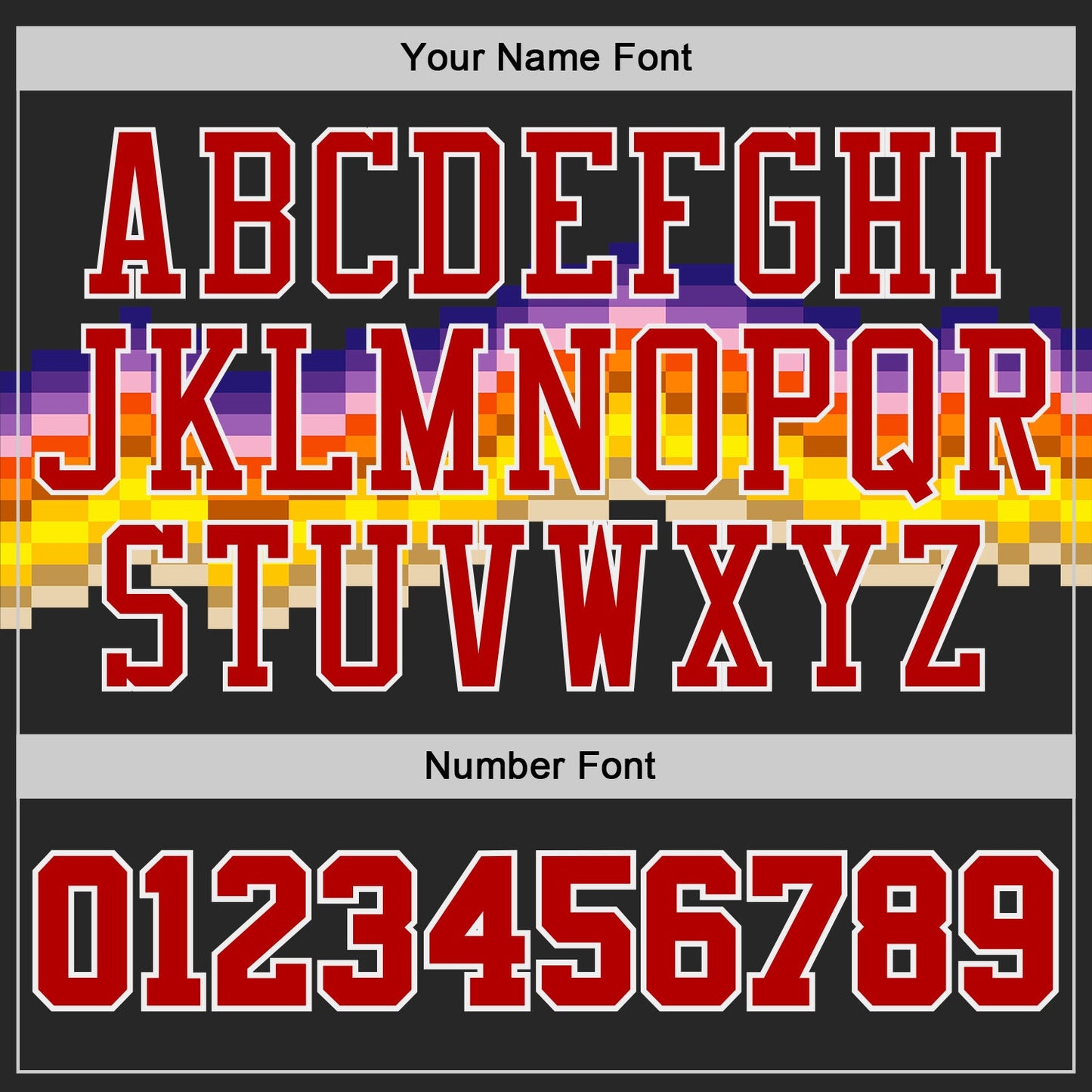 Custom Black Red Yellow Purple-White Sunset Pixel Gradient Round Neck Sublimation Basketball Uniform Jersey view 4