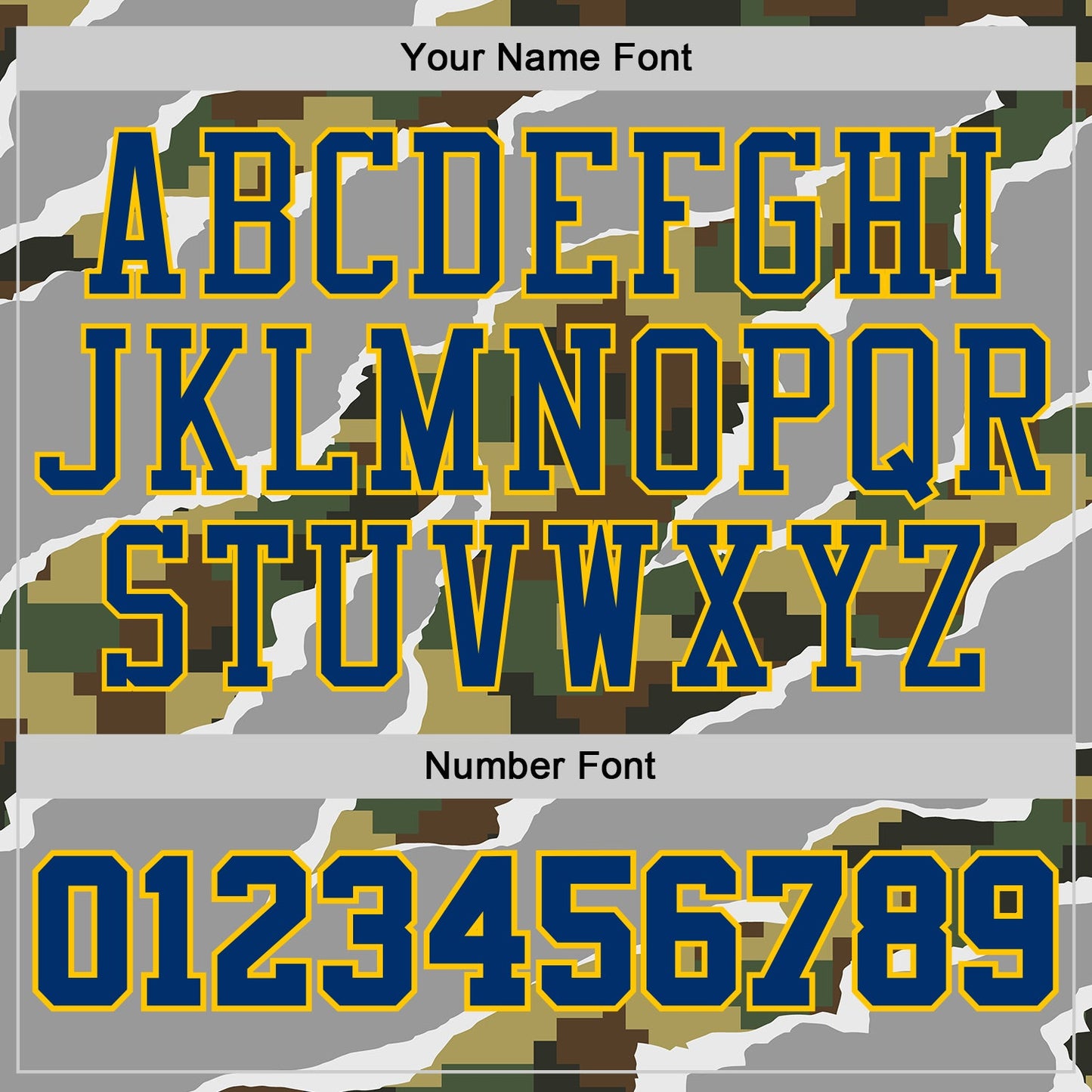 Custom Camo US Navy Blue-Yellow Digital Camouflage Torn Paper Style Round Neck Sublimation Salute To Service Basketball Uniform Jersey view 4