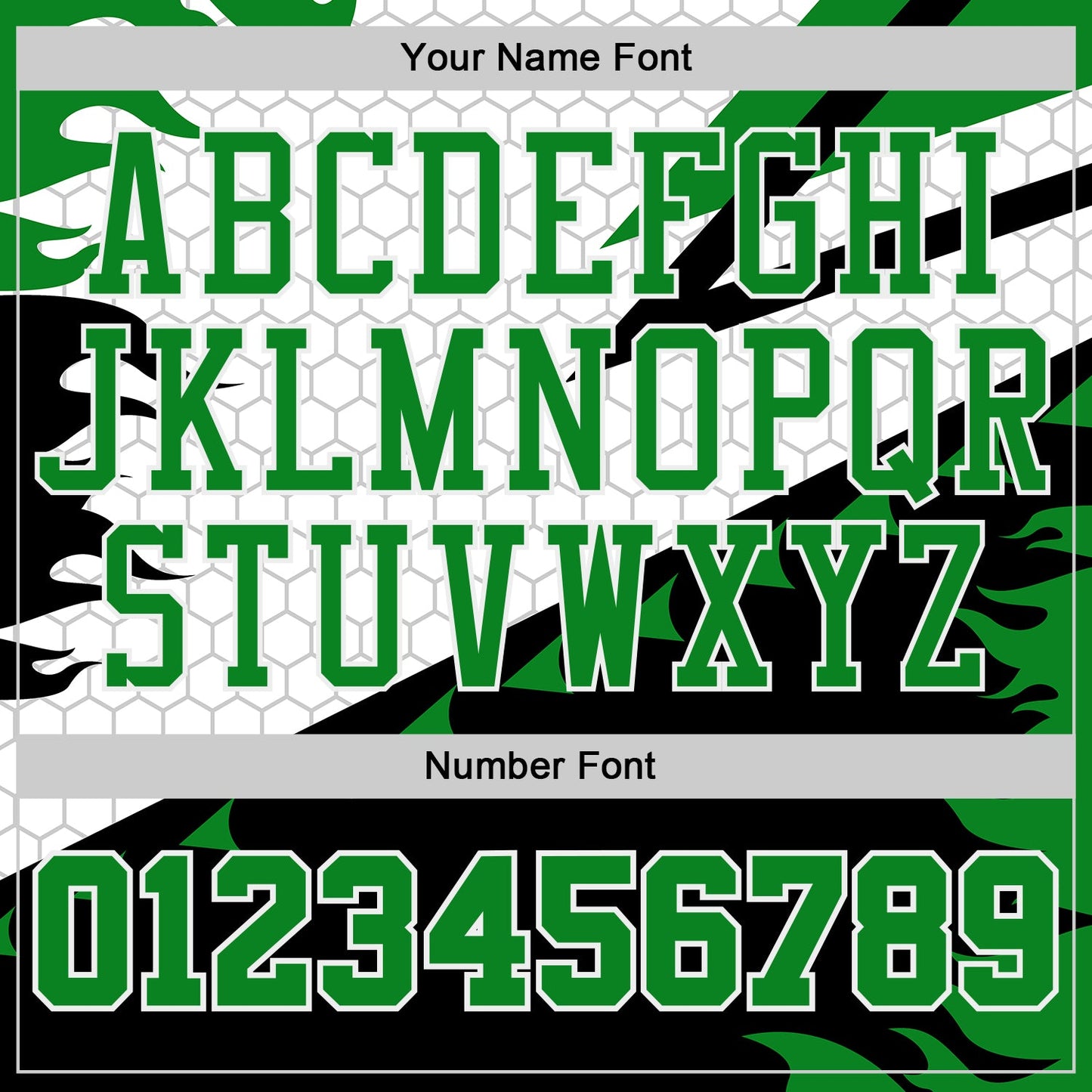 Custom White Grass Green-Black Irregular Fire Flames Round Neck Sublimation Basketball Uniform Jersey view 4