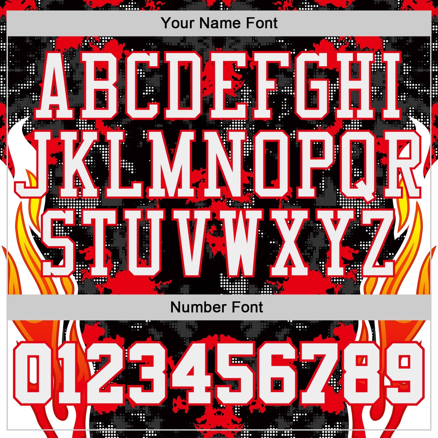 Custom Black White-Fire Red Irregular Fire Flames Round Neck Sublimation Basketball Uniform Jersey view 4