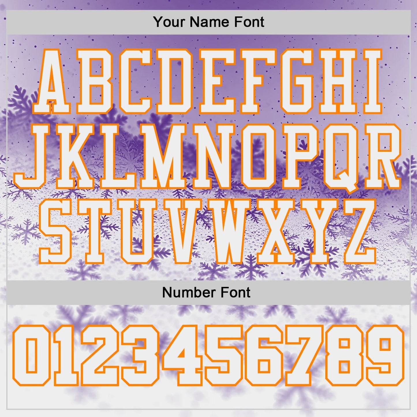 Custom Purple White-Bay Orange Winter Snowflake Gradient Round Neck Sublimation Basketball Uniform Jersey view 4