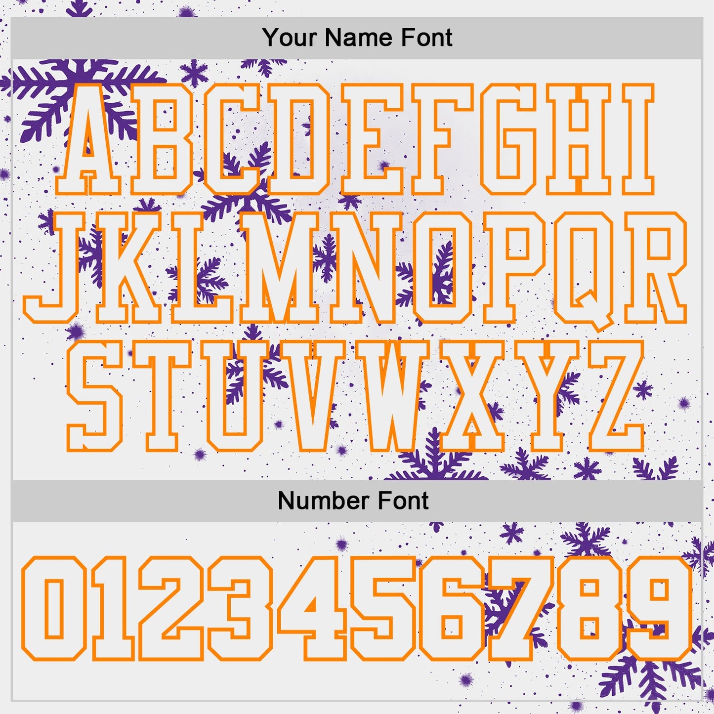 Custom White Purple-Bay Orange Winter Snowflake Round Neck Sublimation Basketball Uniform Jersey view 4