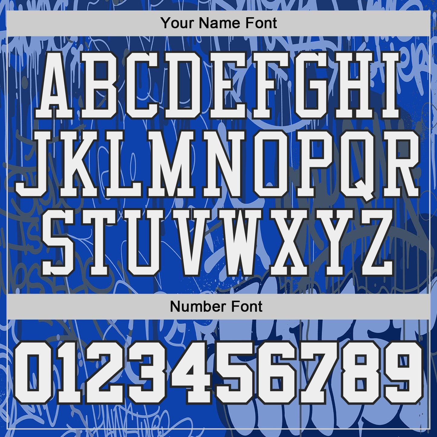 Custom Blue White-Black Hiphop Street Graffiti Round Neck Sublimation Basketball Uniform Jersey view 4