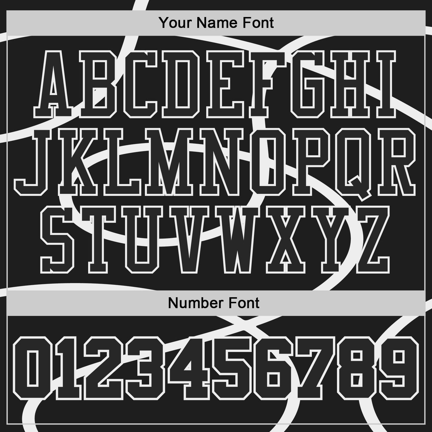 Custom Black-White Abstract Curved Lines Round Neck Sublimation Basketball Uniform Jersey view 4