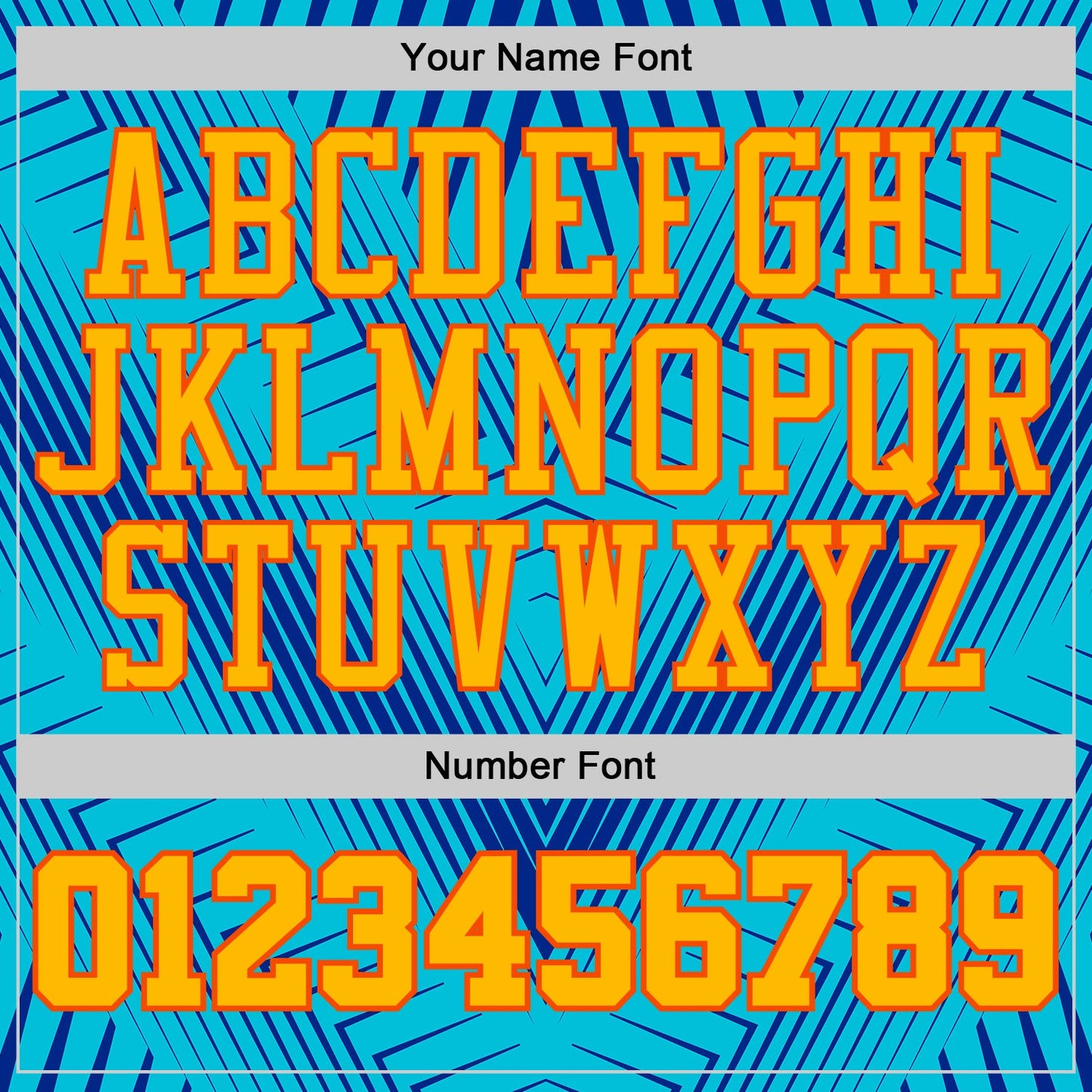 Custom Blue Gold-Orange Abstract Geometric Lines Round Neck Sublimation Basketball Uniform Jersey view 4