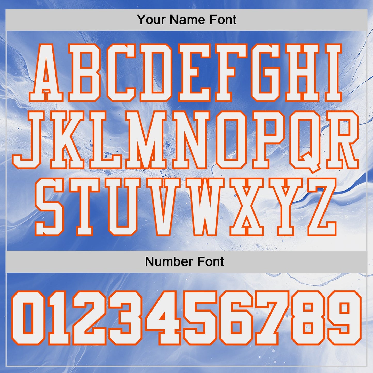 Custom Blue White Orange Black-Yellow Marble Swirl Round Neck Sublimation Basketball Uniform Jersey view 4