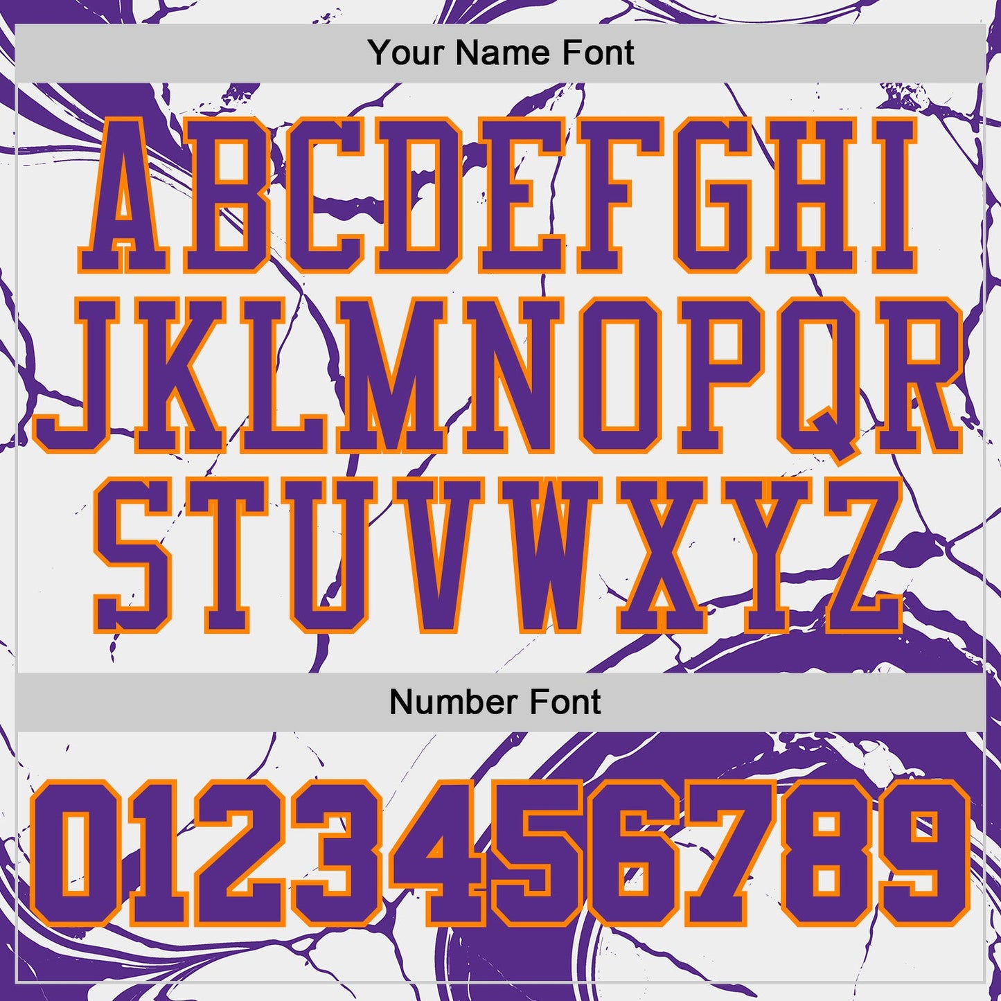 Custom White Purple-Bay Orange Marble Swirl Liquid Fluid Round Neck Sublimation Basketball Uniform Jersey view 4