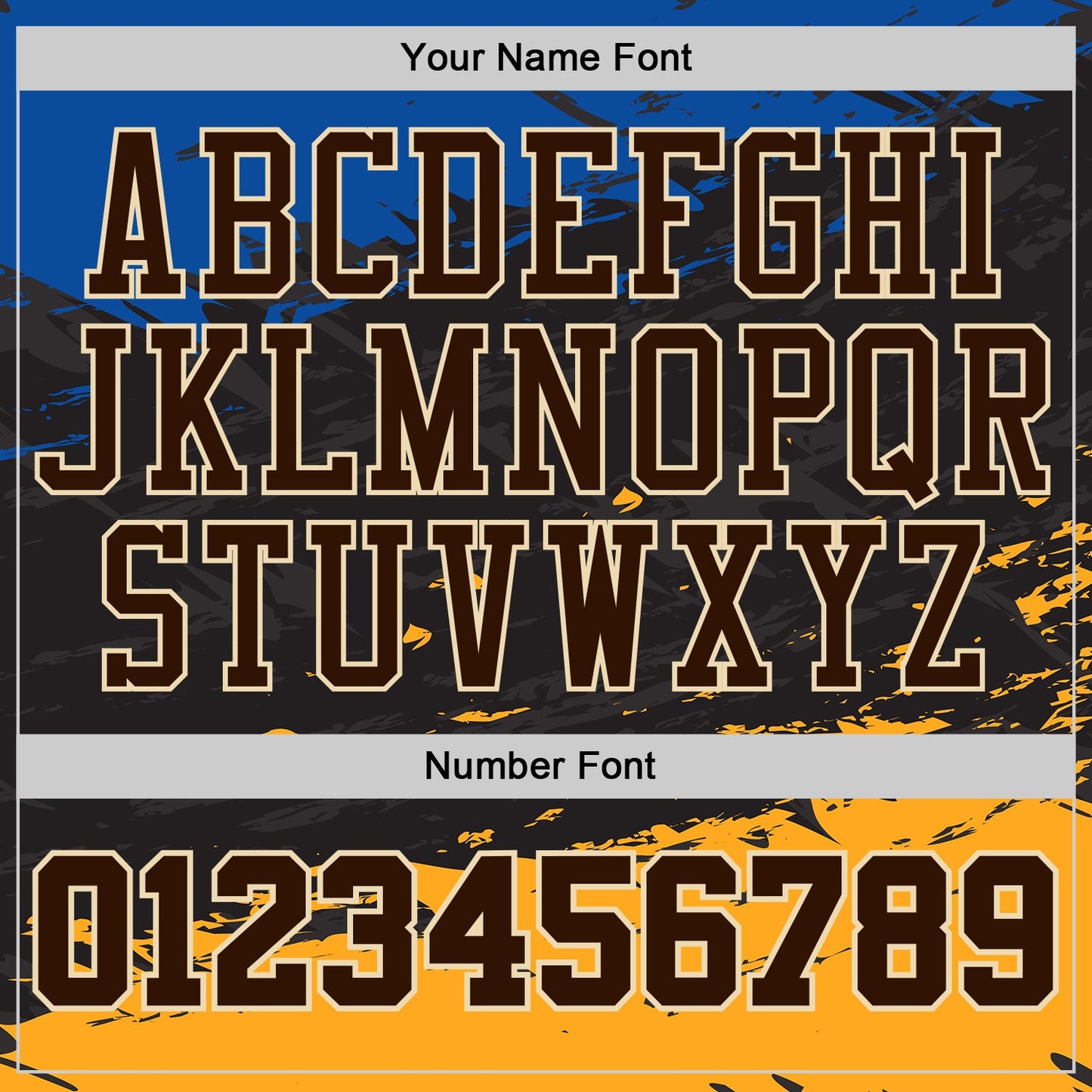 Custom Black Brown Blue Yellow-Cream Brush Stroke Paint Splash Round Neck Sublimation Basketball Uniform Jersey view 4